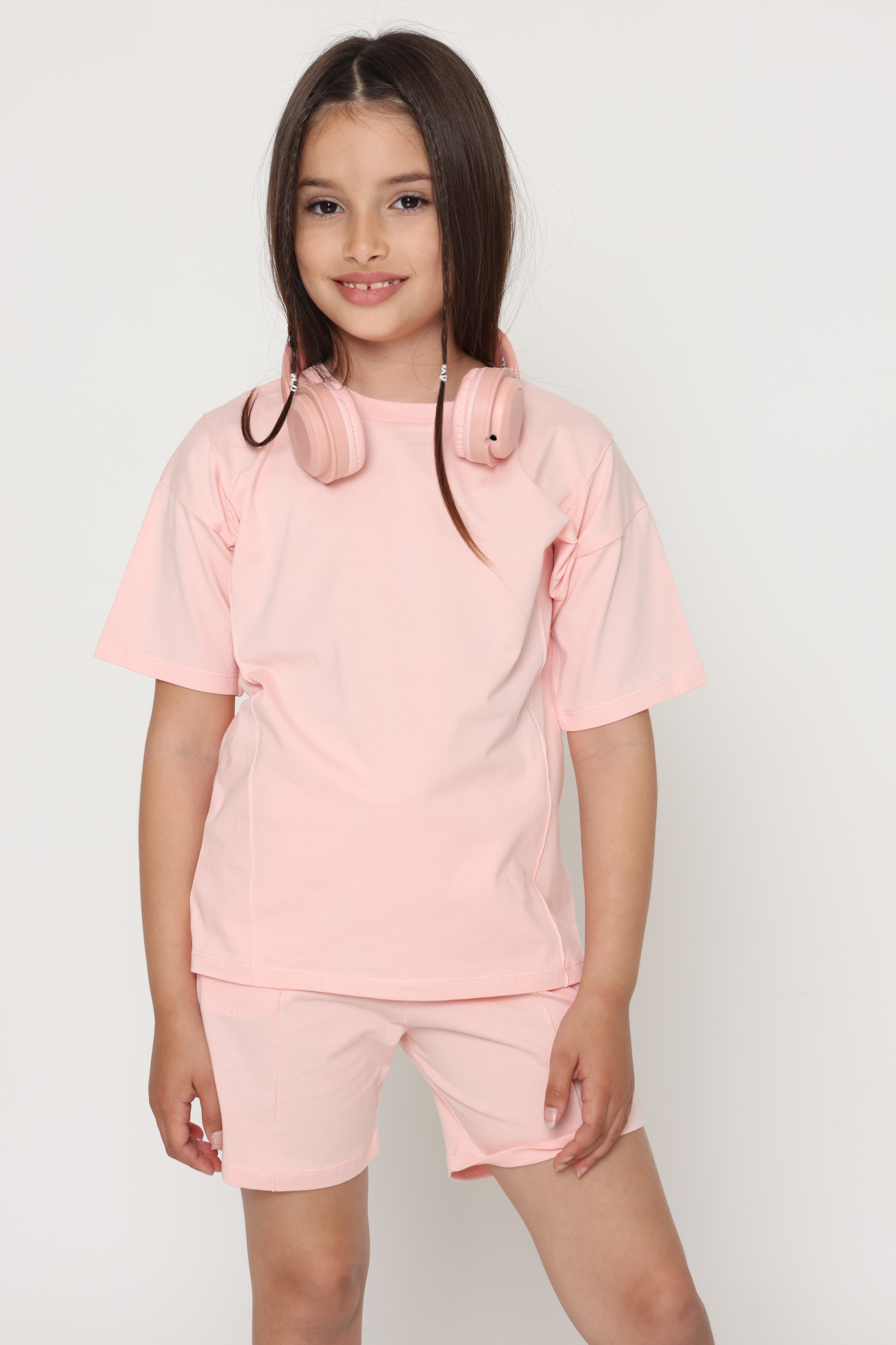 חליפת בייסיק תפר ורוד