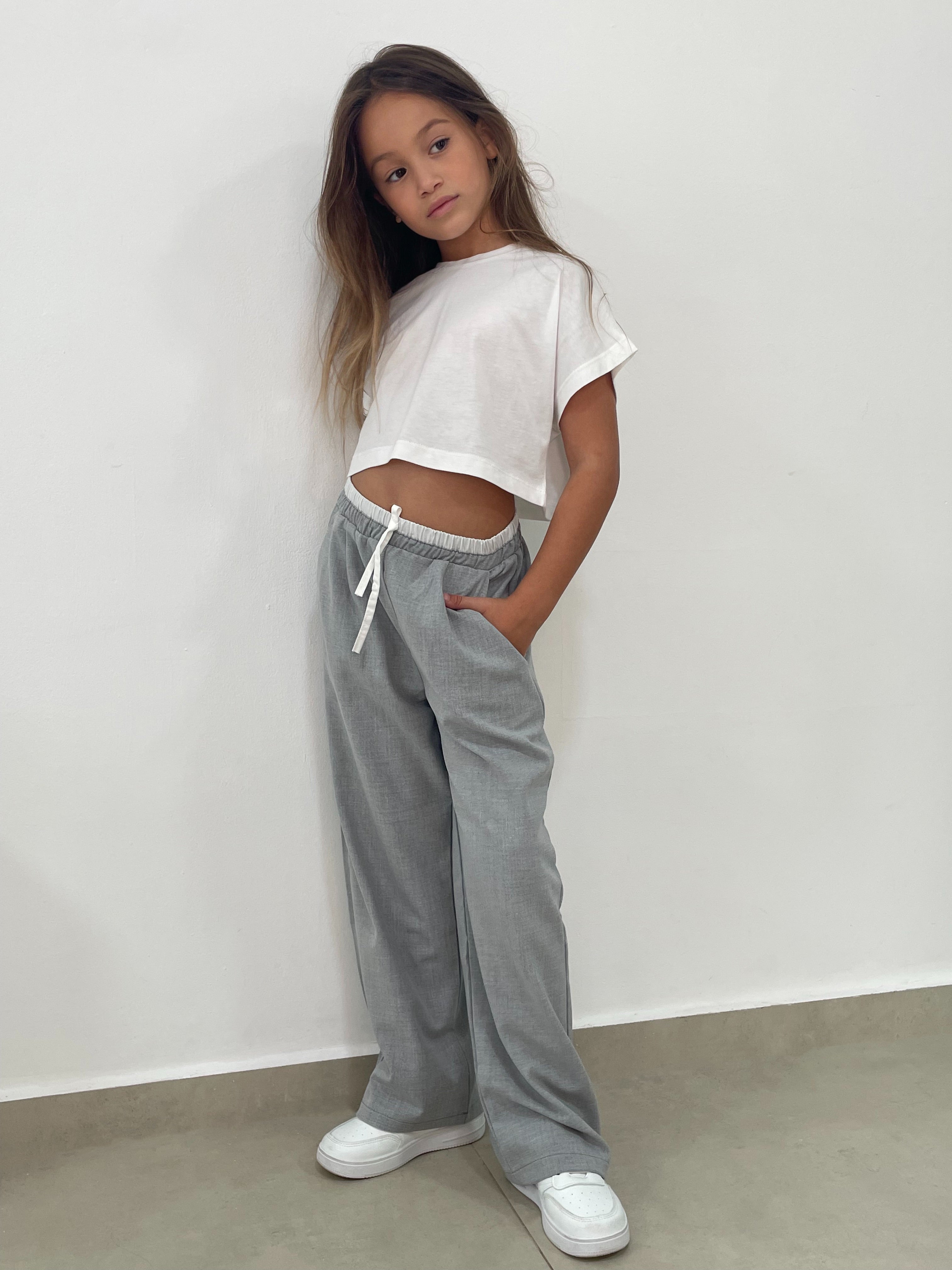 מכנס מתרחב - אפור