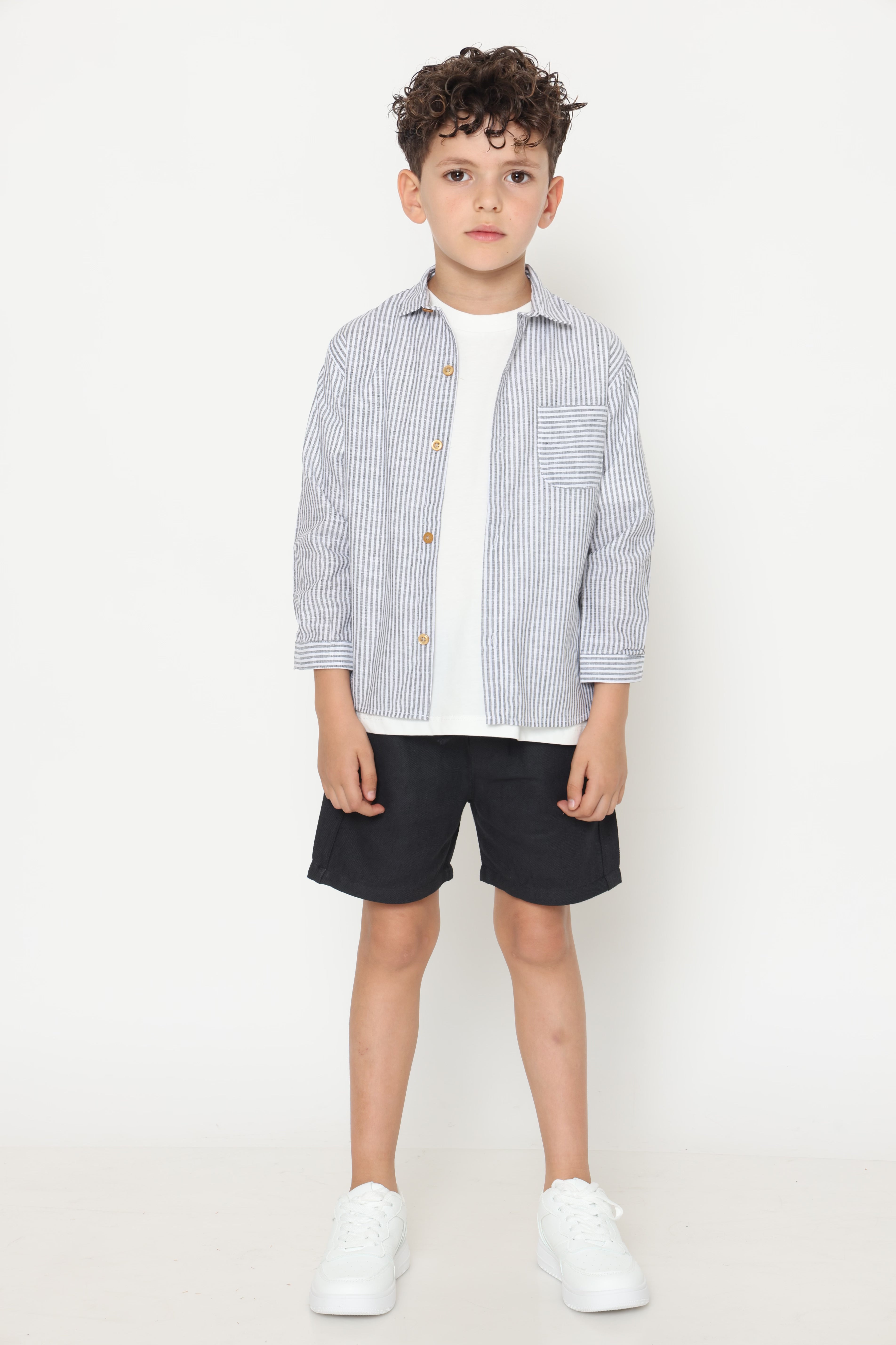 חולצה מכופתרת פסים