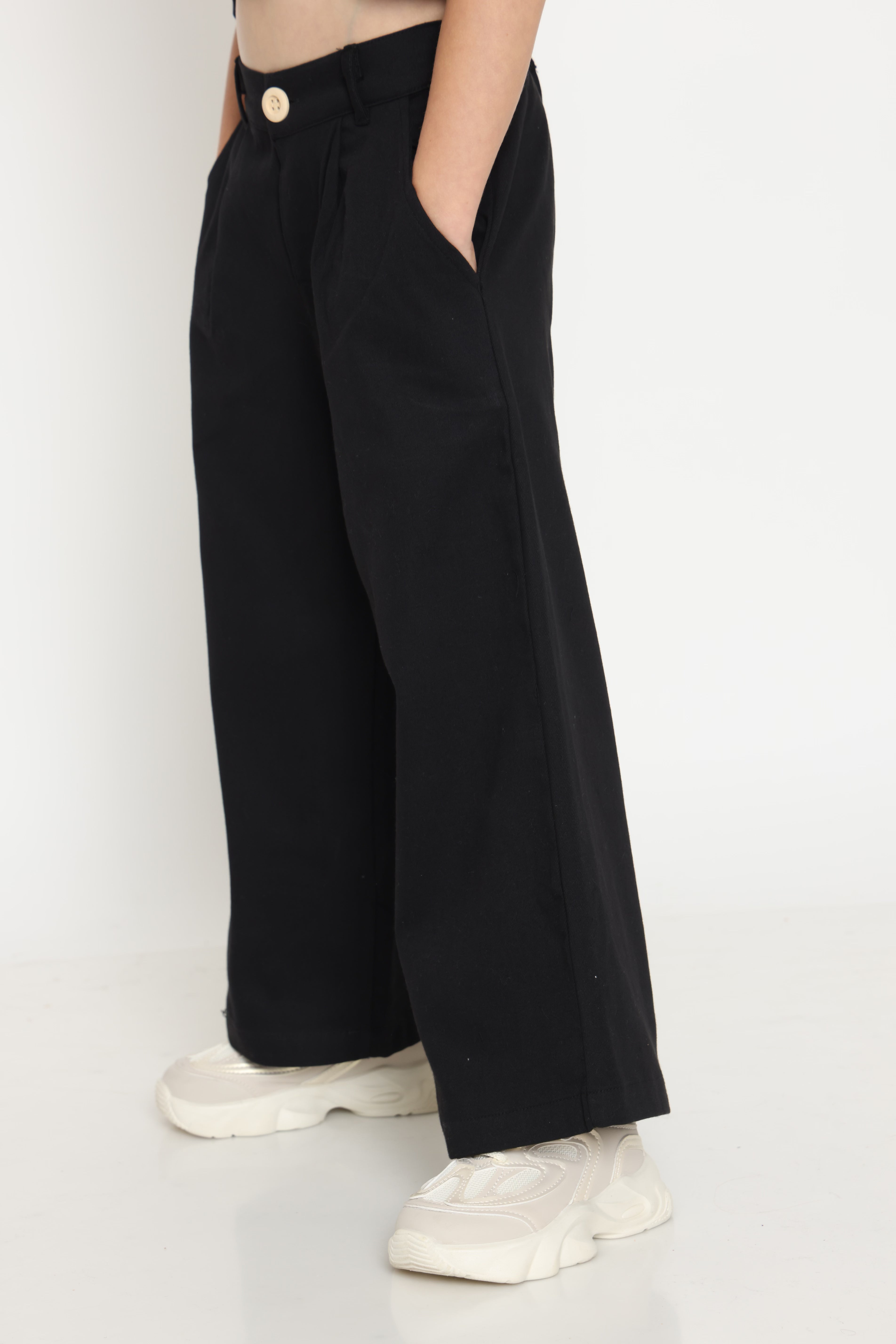 מכנס פשתן - שחור