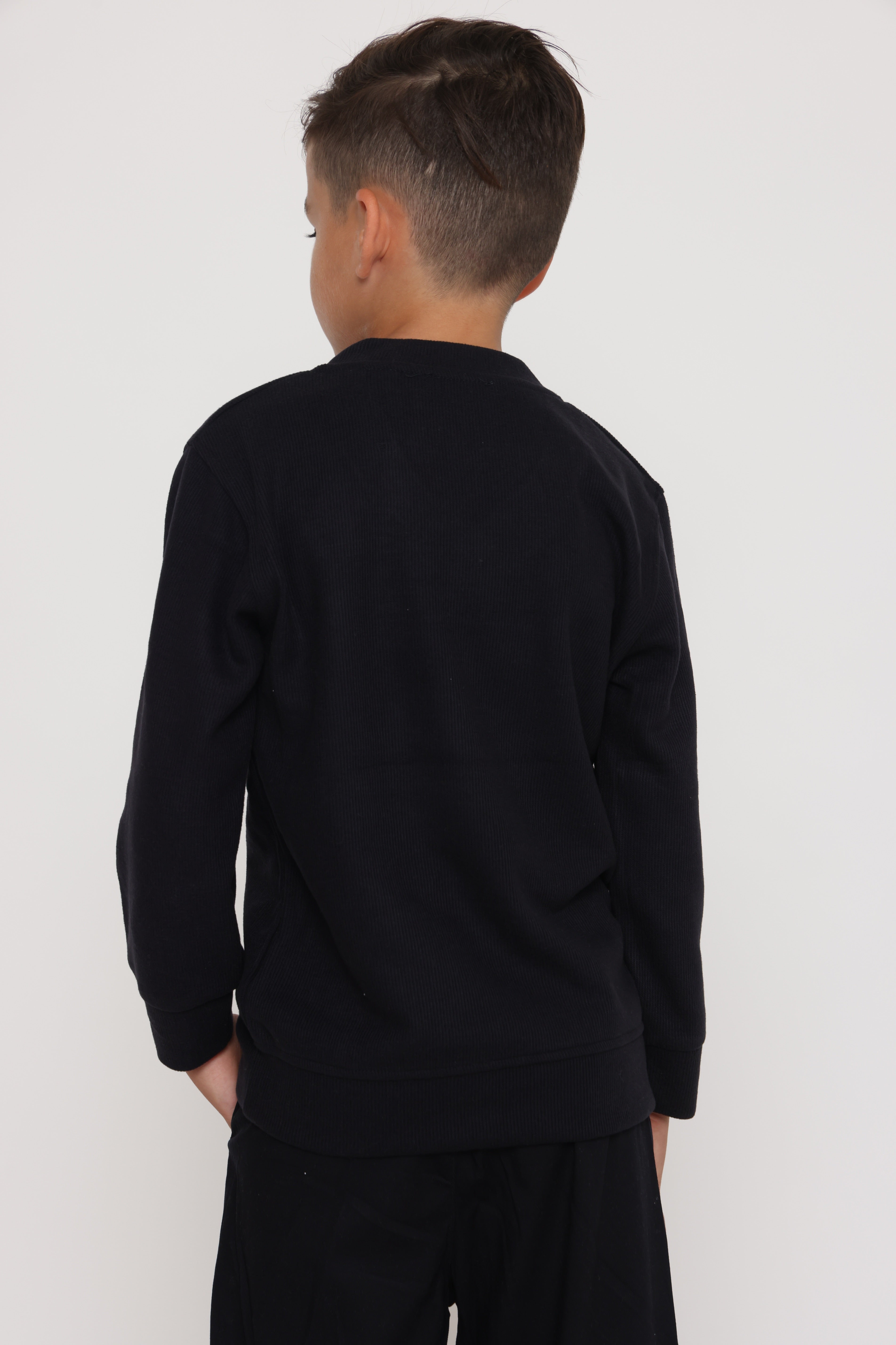 סווטשירט v קלאסי - שחור