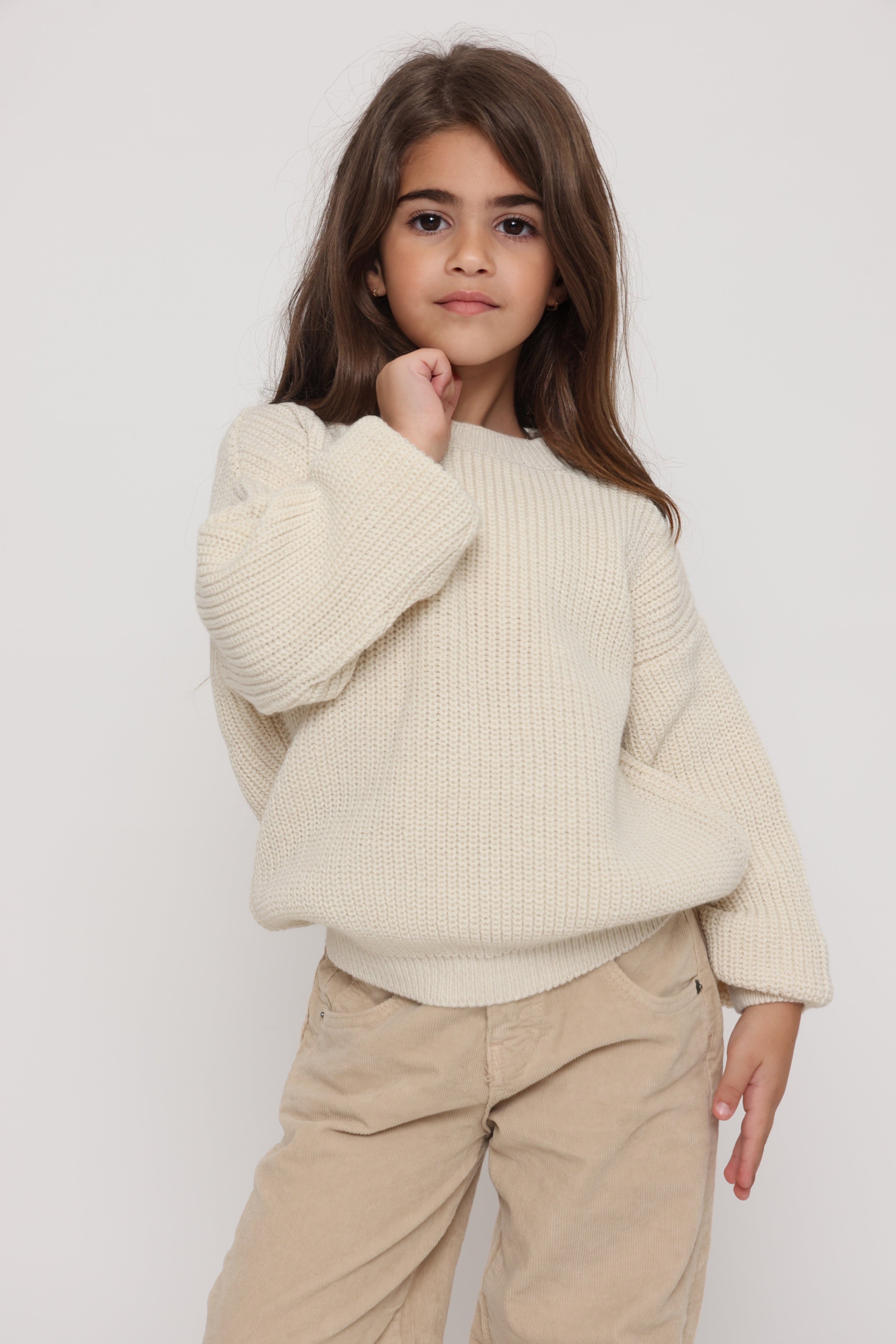 מכנס mom קורדרוי בצבע בז