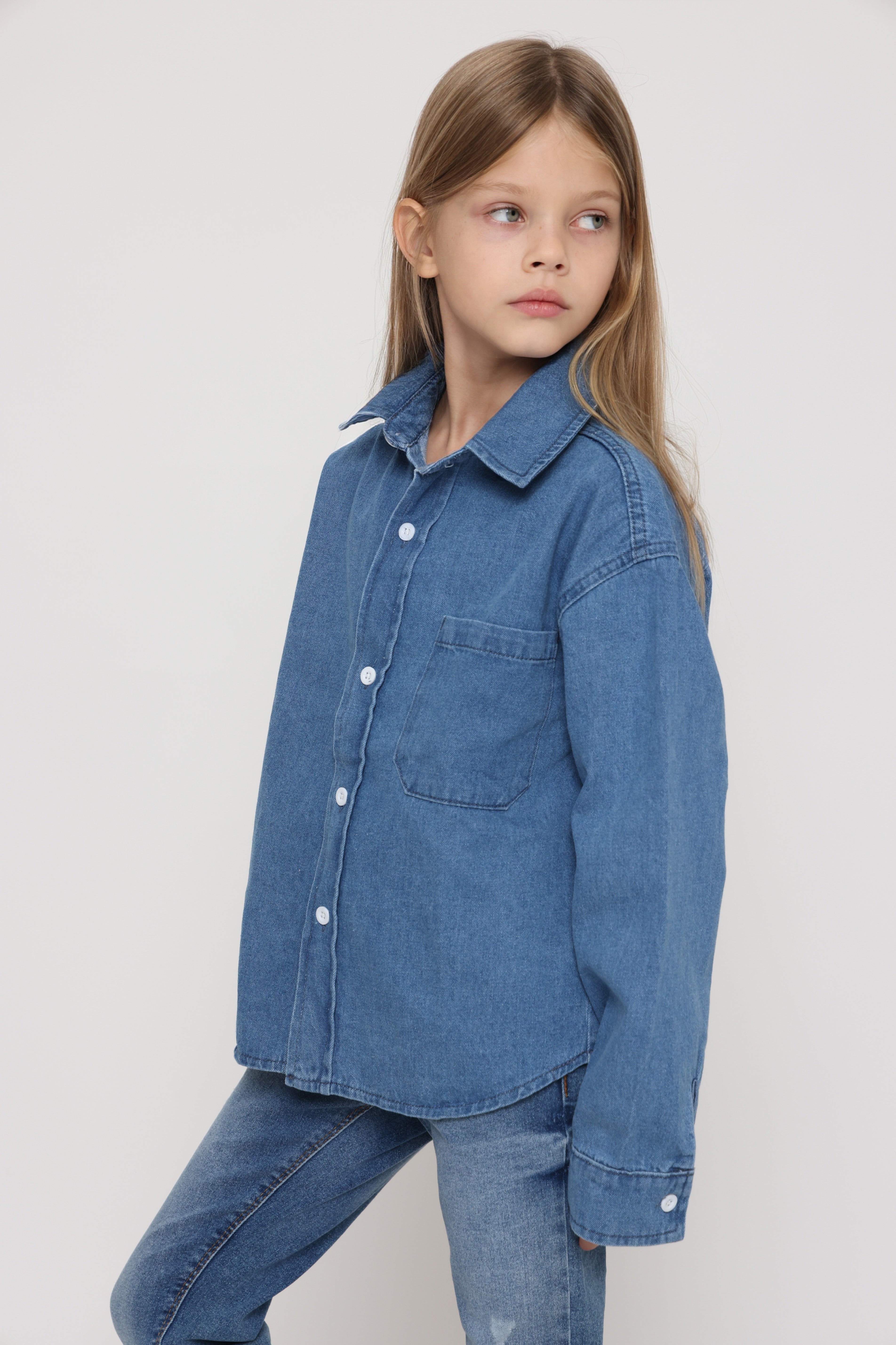 חולצת ג׳ינס אוברסייז לילדות