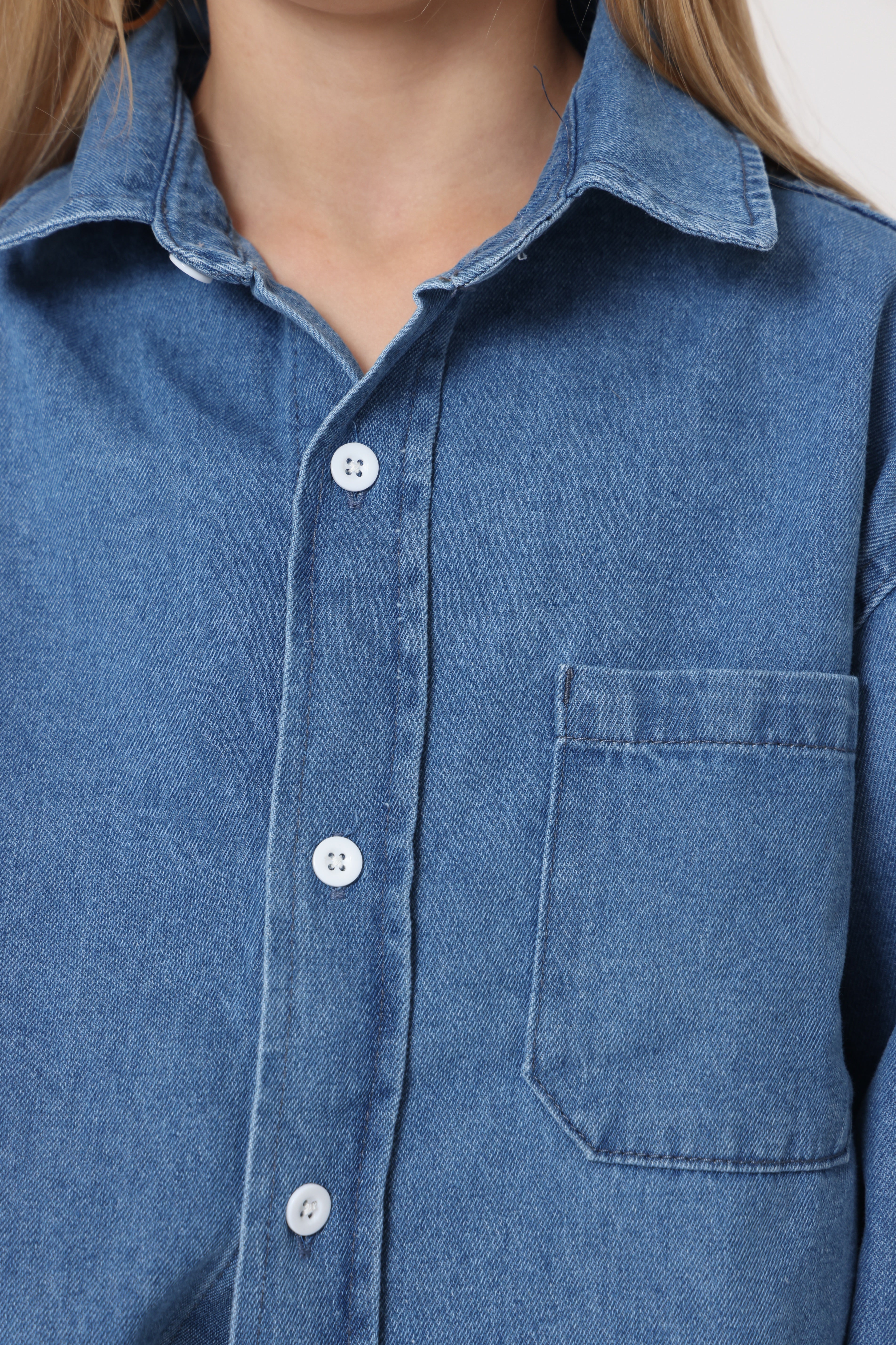 חולצת ג׳ינס אוברסייז לילדות