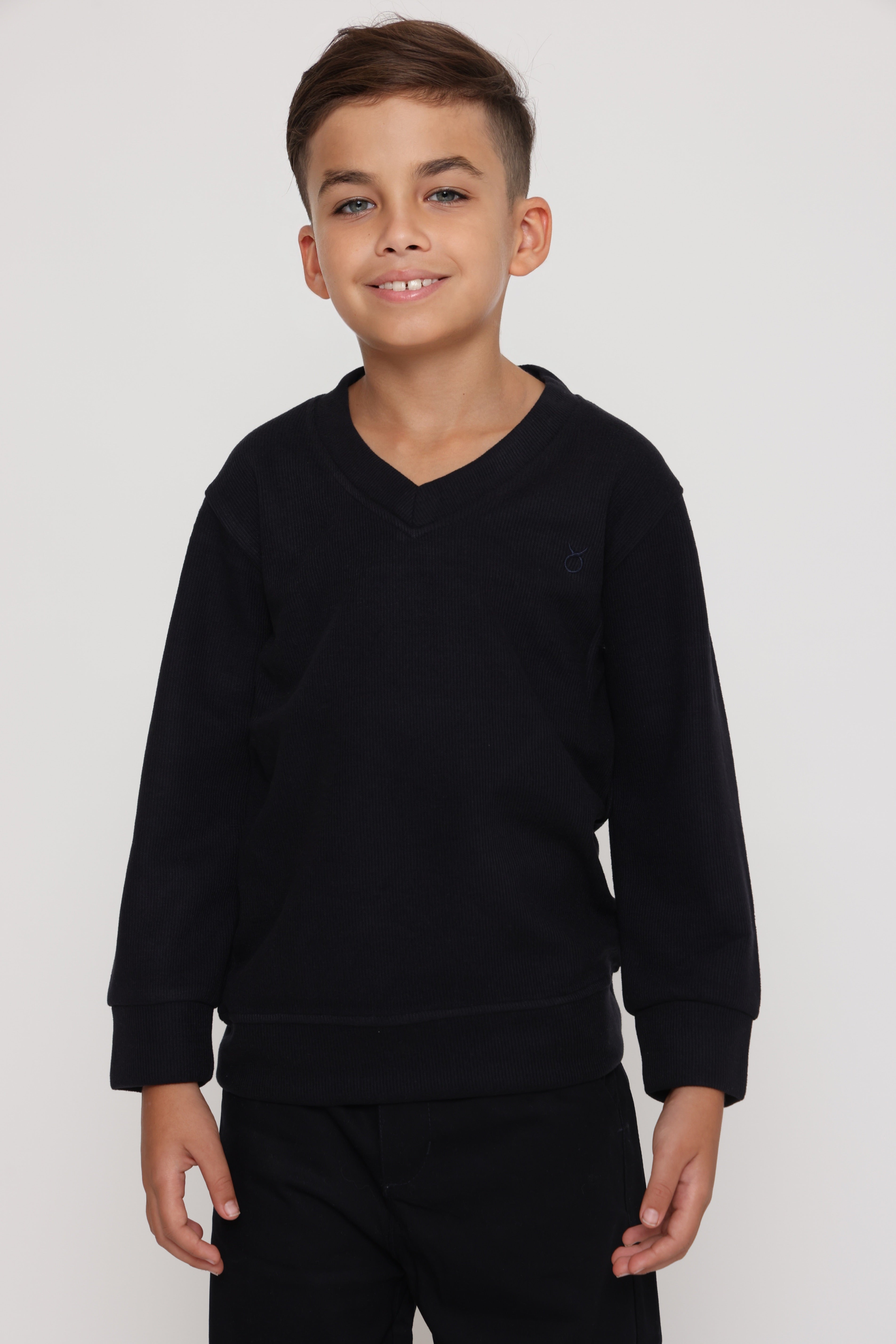 סווטשירט v קלאסי - שחור