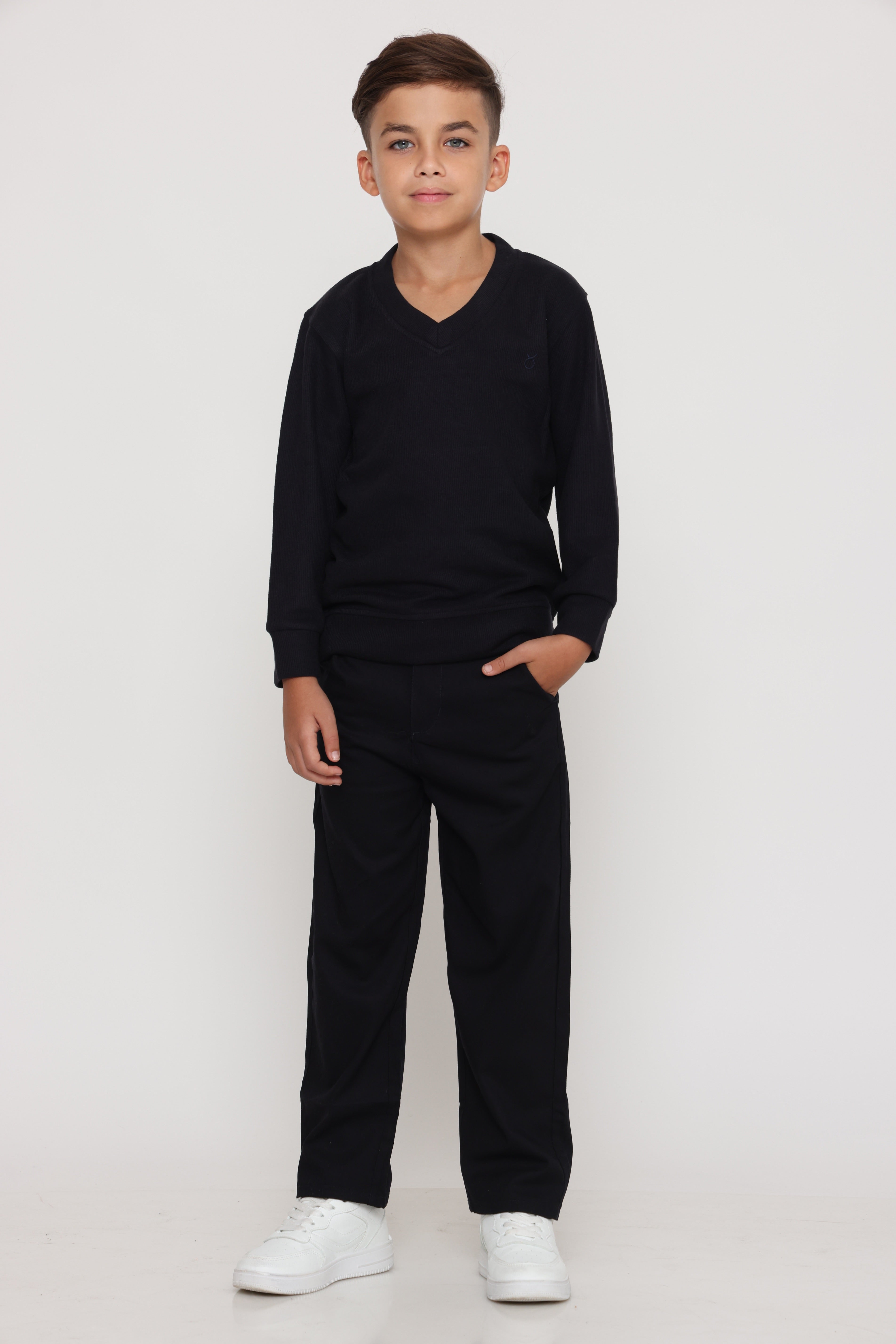 סווטשירט v קלאסי - שחור