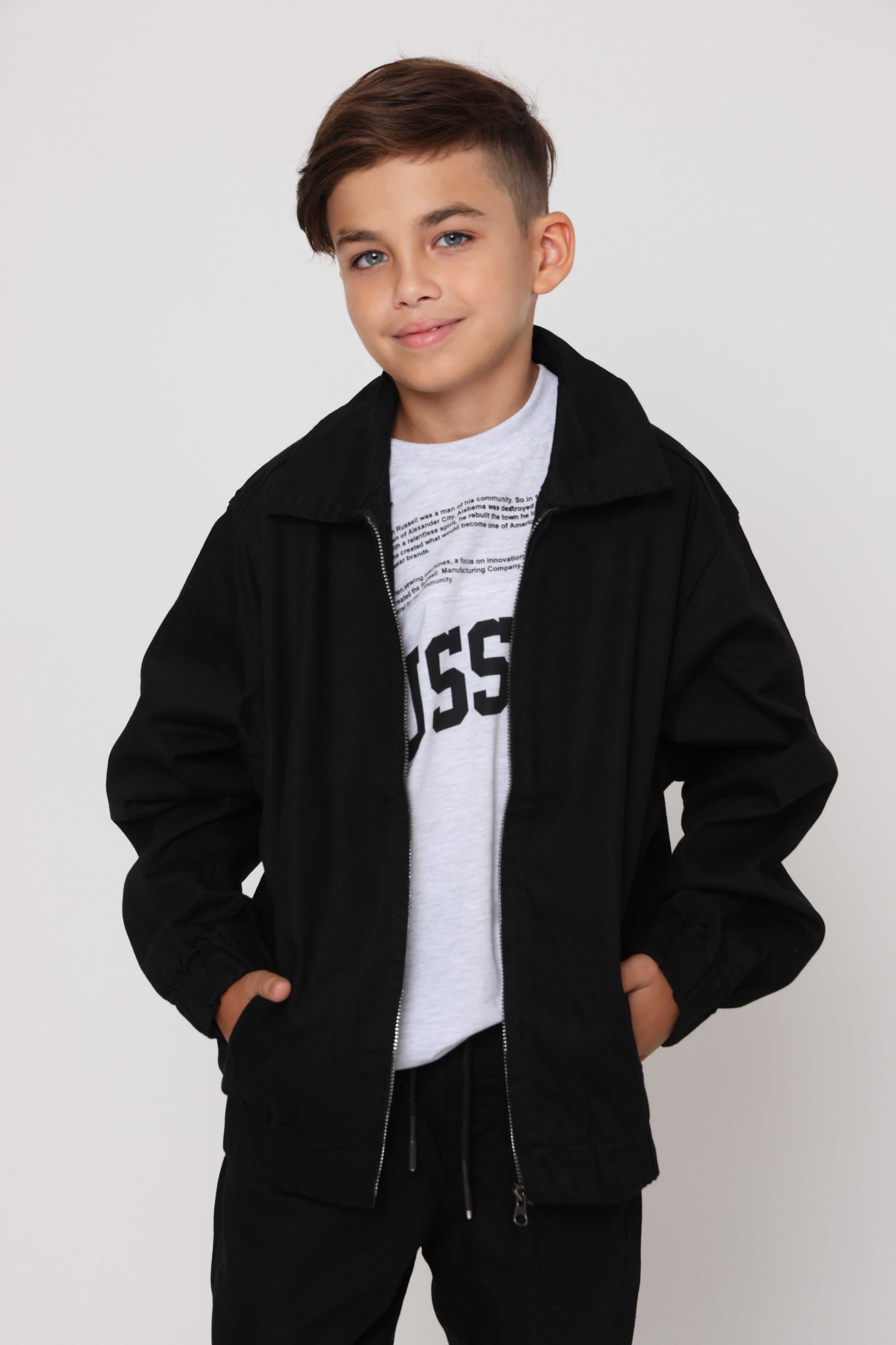 ג׳קט בייסיק ספורט אלגנט שחור לילד