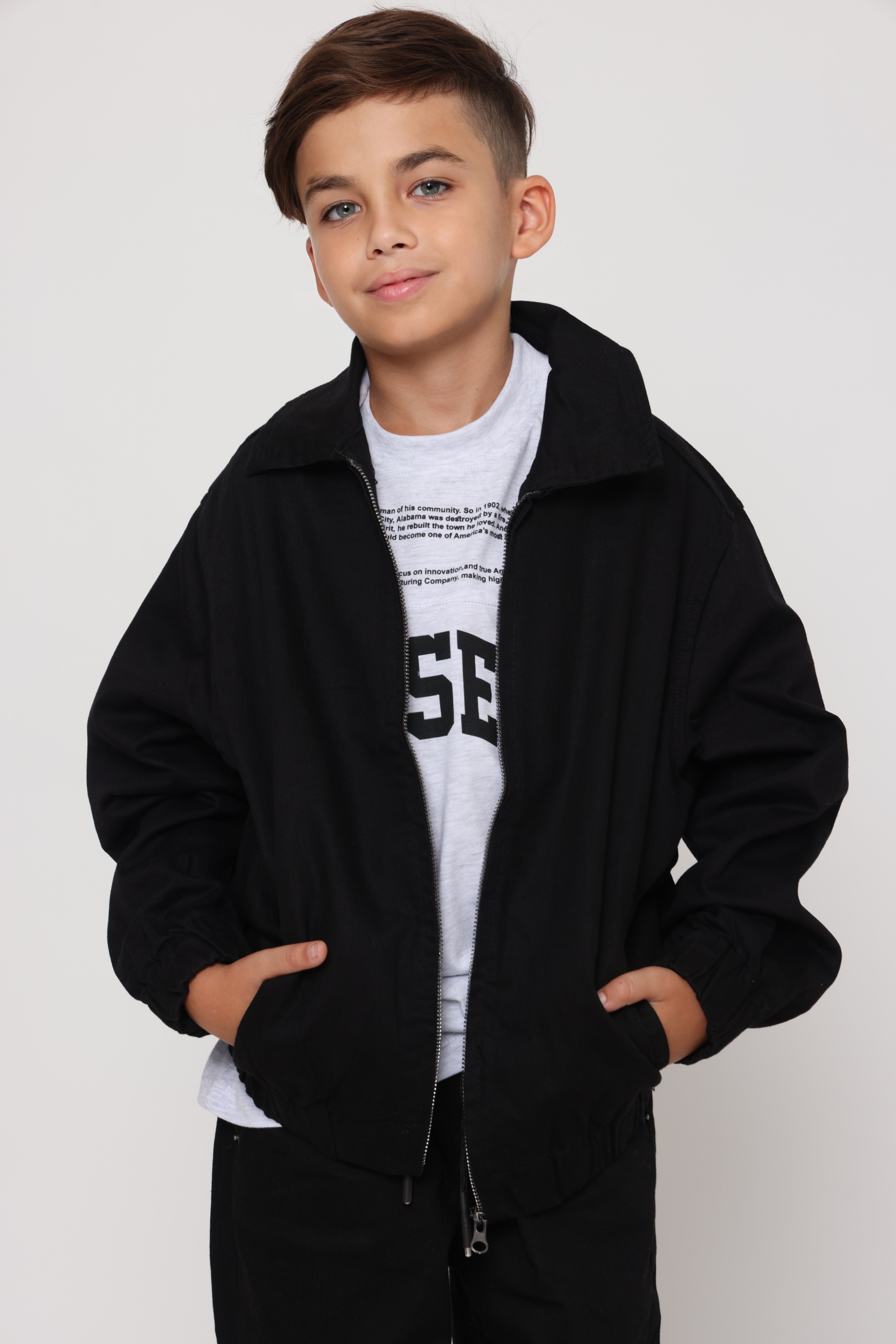 ג׳קט בייסיק ספורט אלגנט שחור לילד