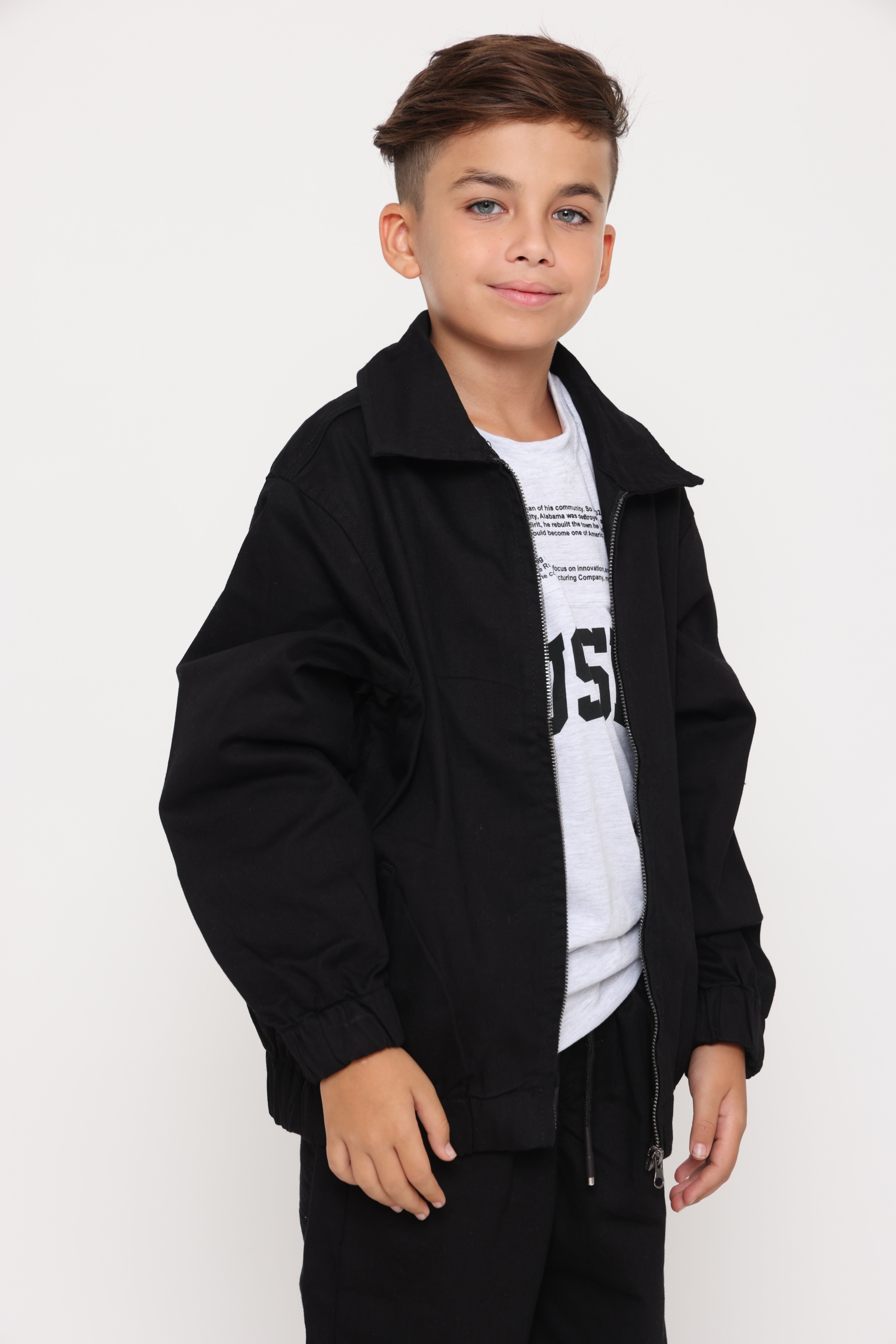 ג׳קט בייסיק ספורט אלגנט שחור לילד