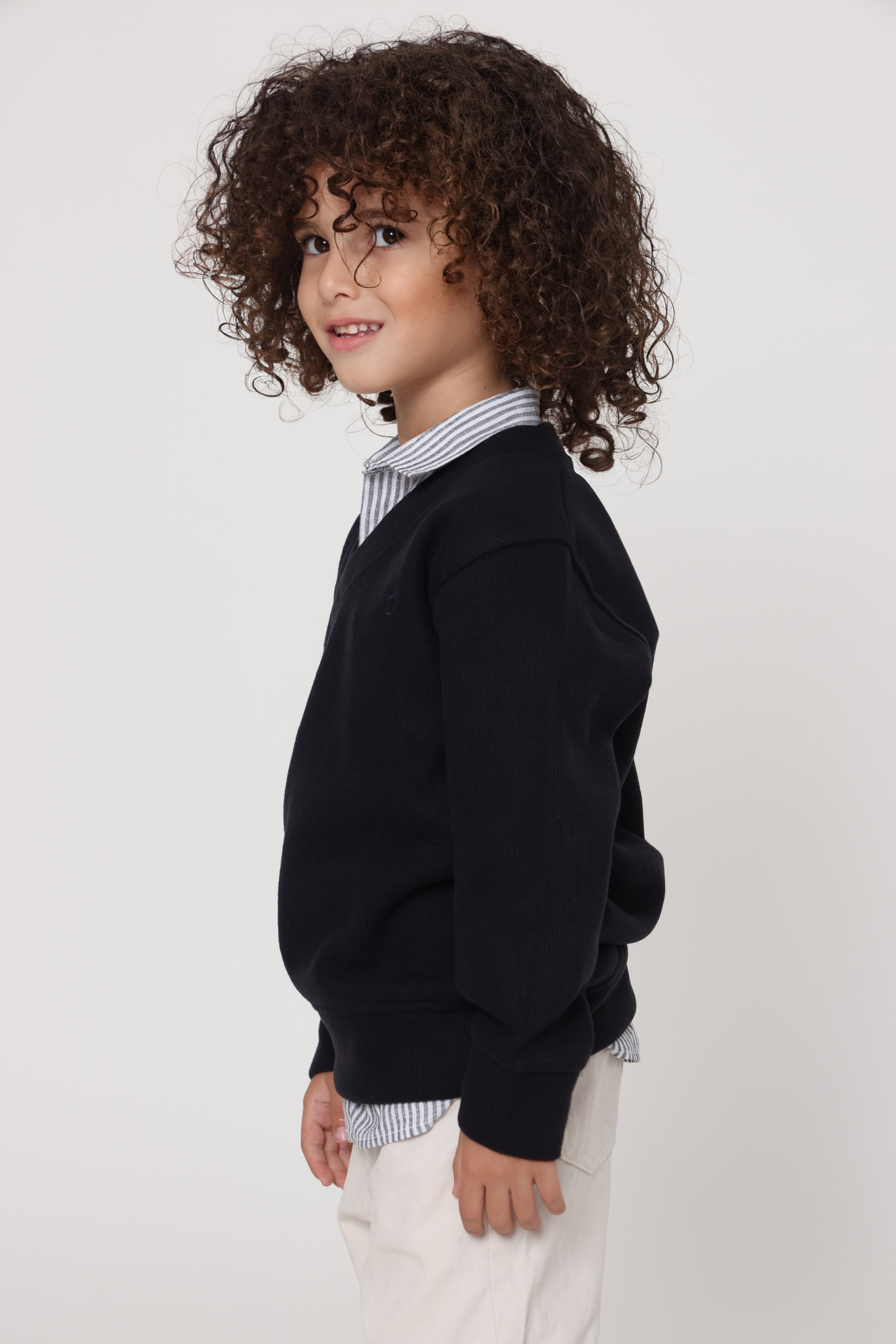 סווטשירט v קלאסי כחול כהה