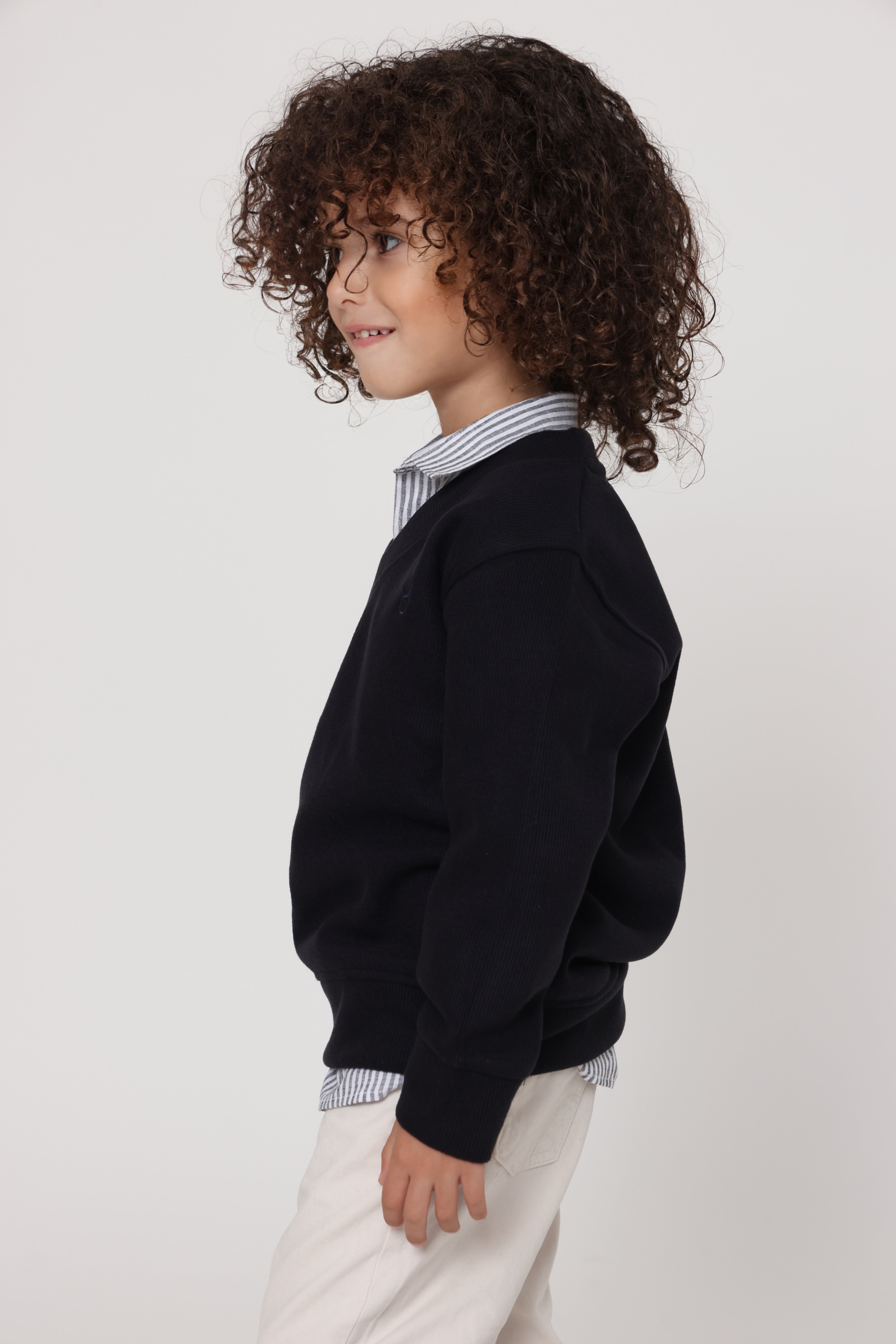 סווטשירט v קלאסי כחול כהה