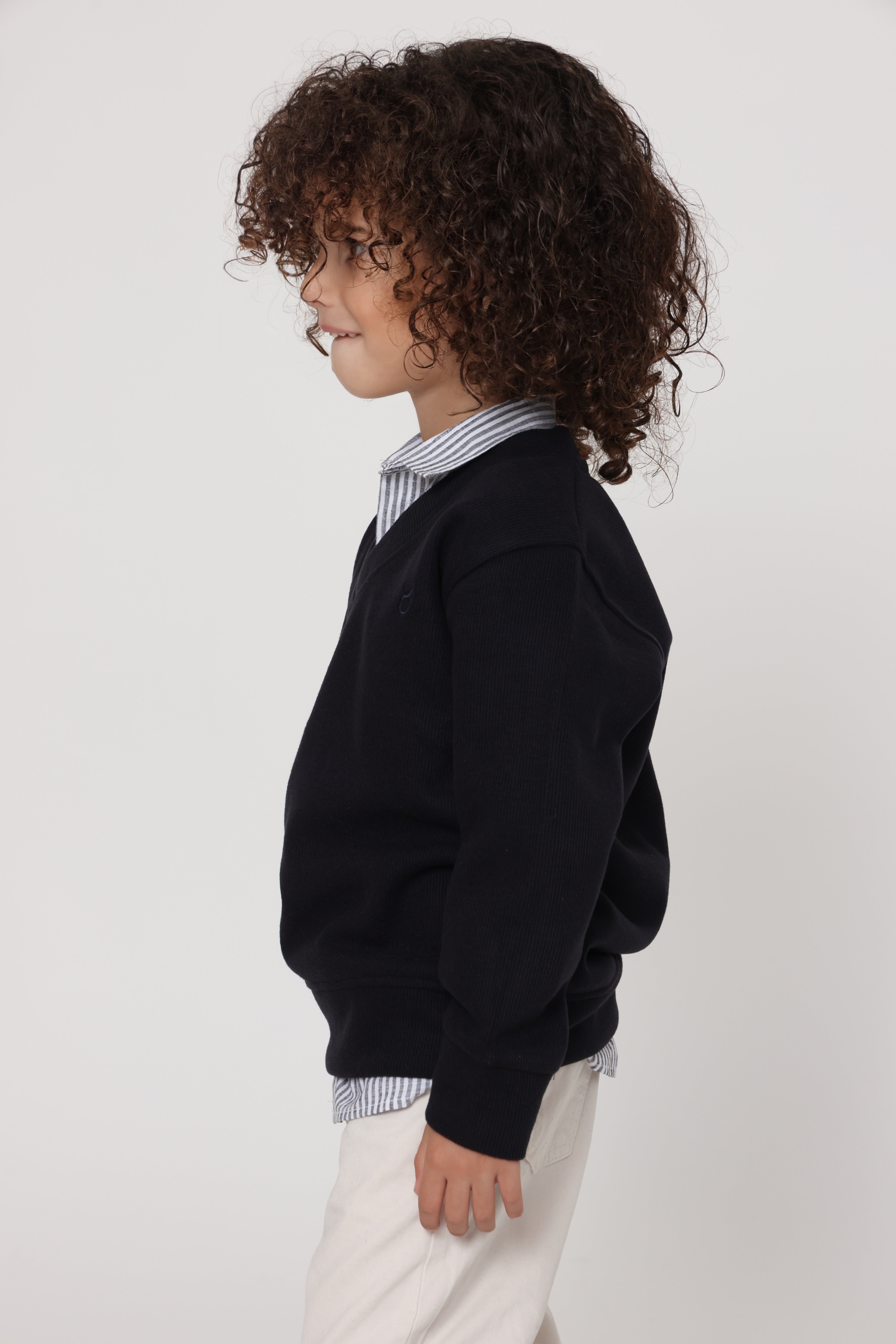 סווטשירט v קלאסי כחול כהה