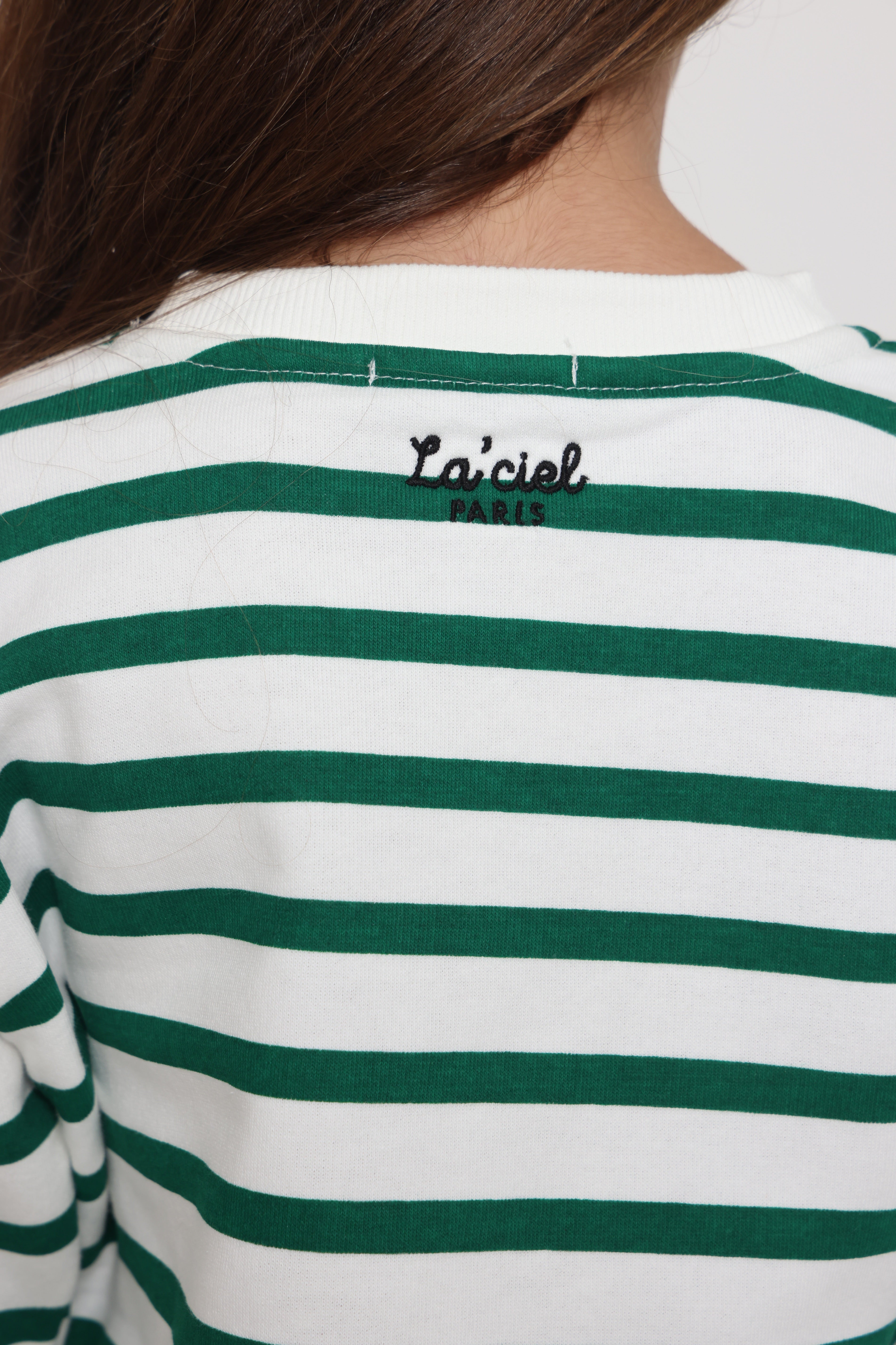 חולצת פסים קלאסית בצבע - ירוק