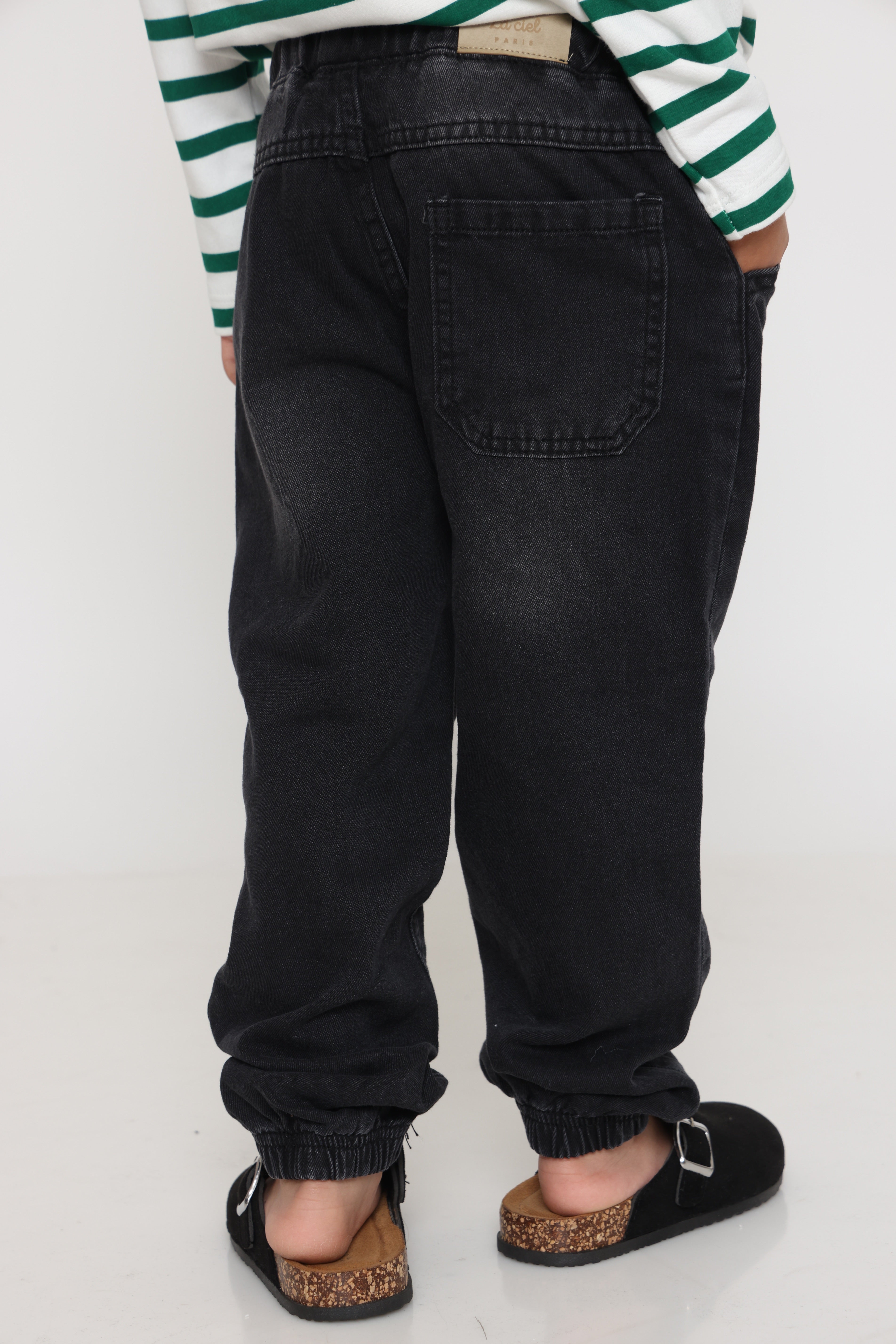 חולצת פסים קלאסית בנים - ירוק