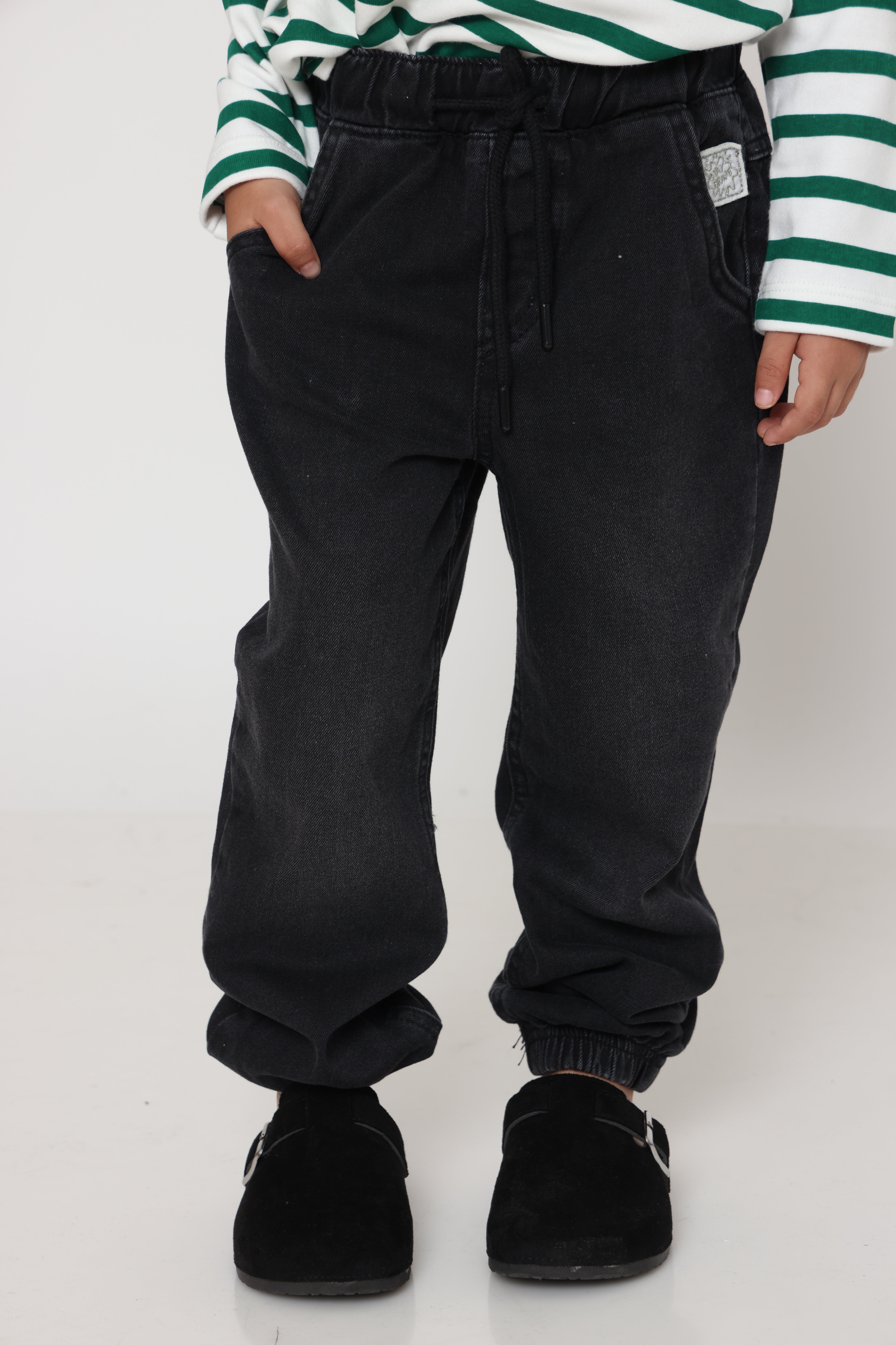 חולצת פסים קלאסית בנים - ירוק