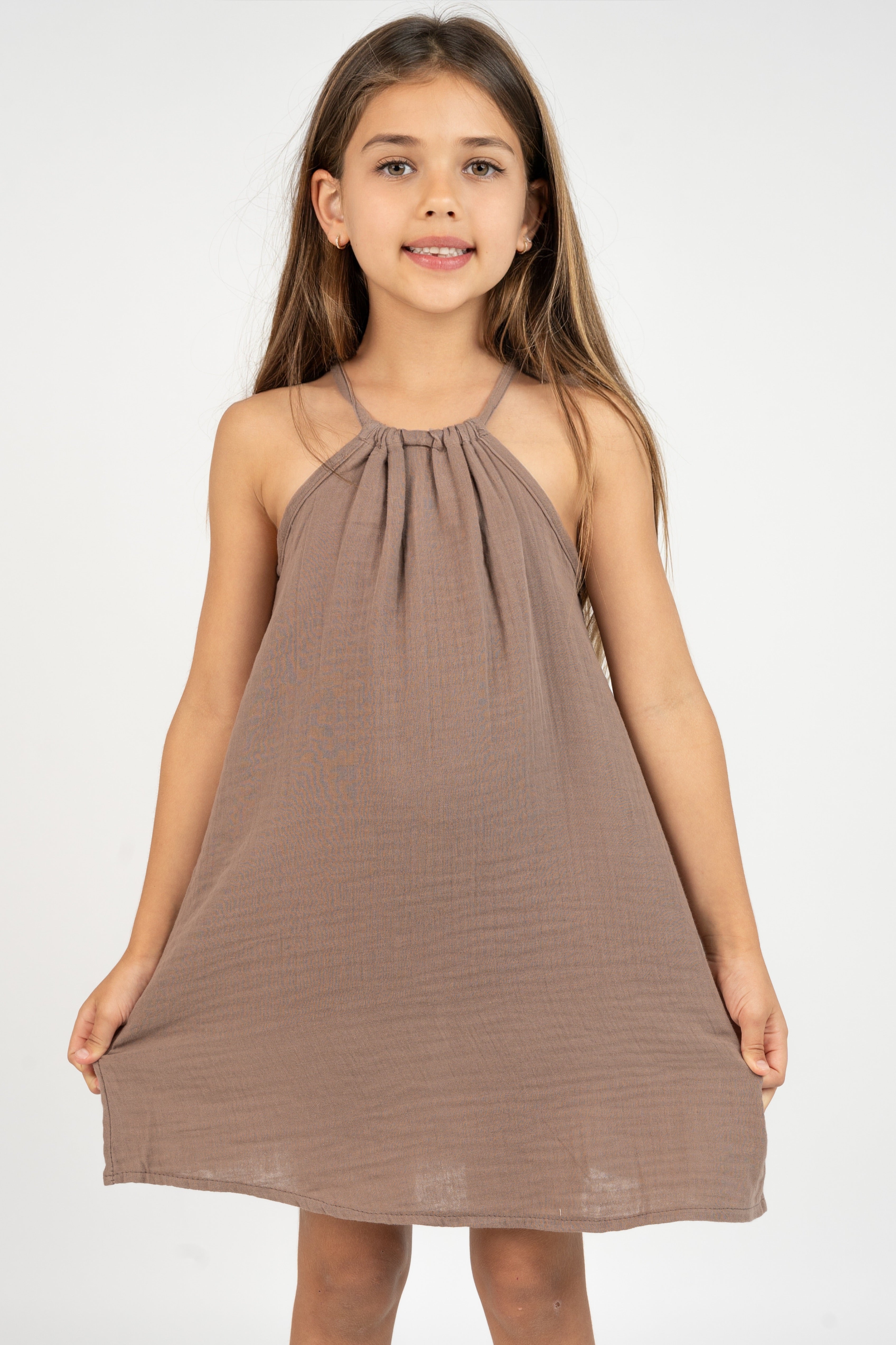 שמלת קולר חומה