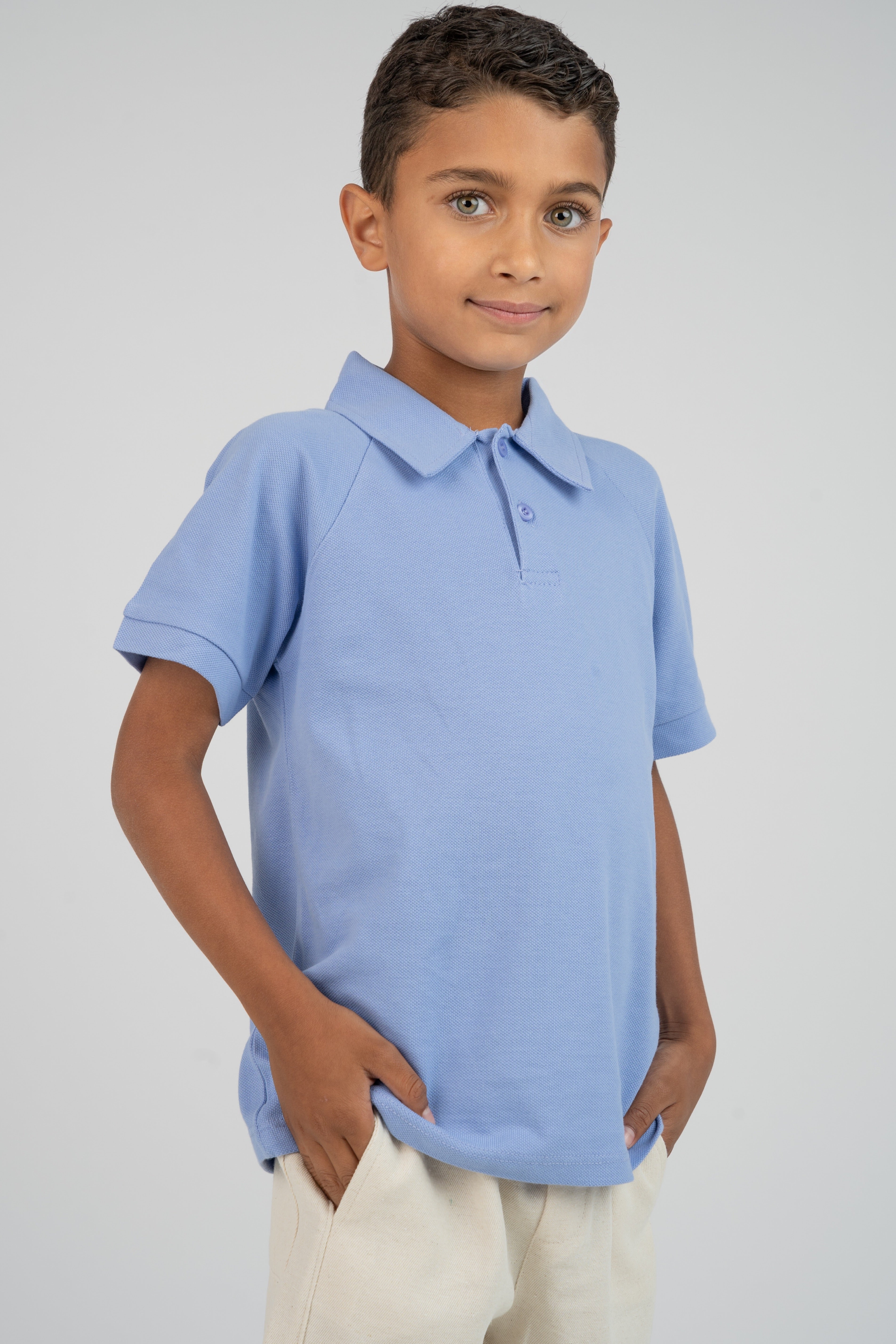 טי-שרט פולו -תכלת