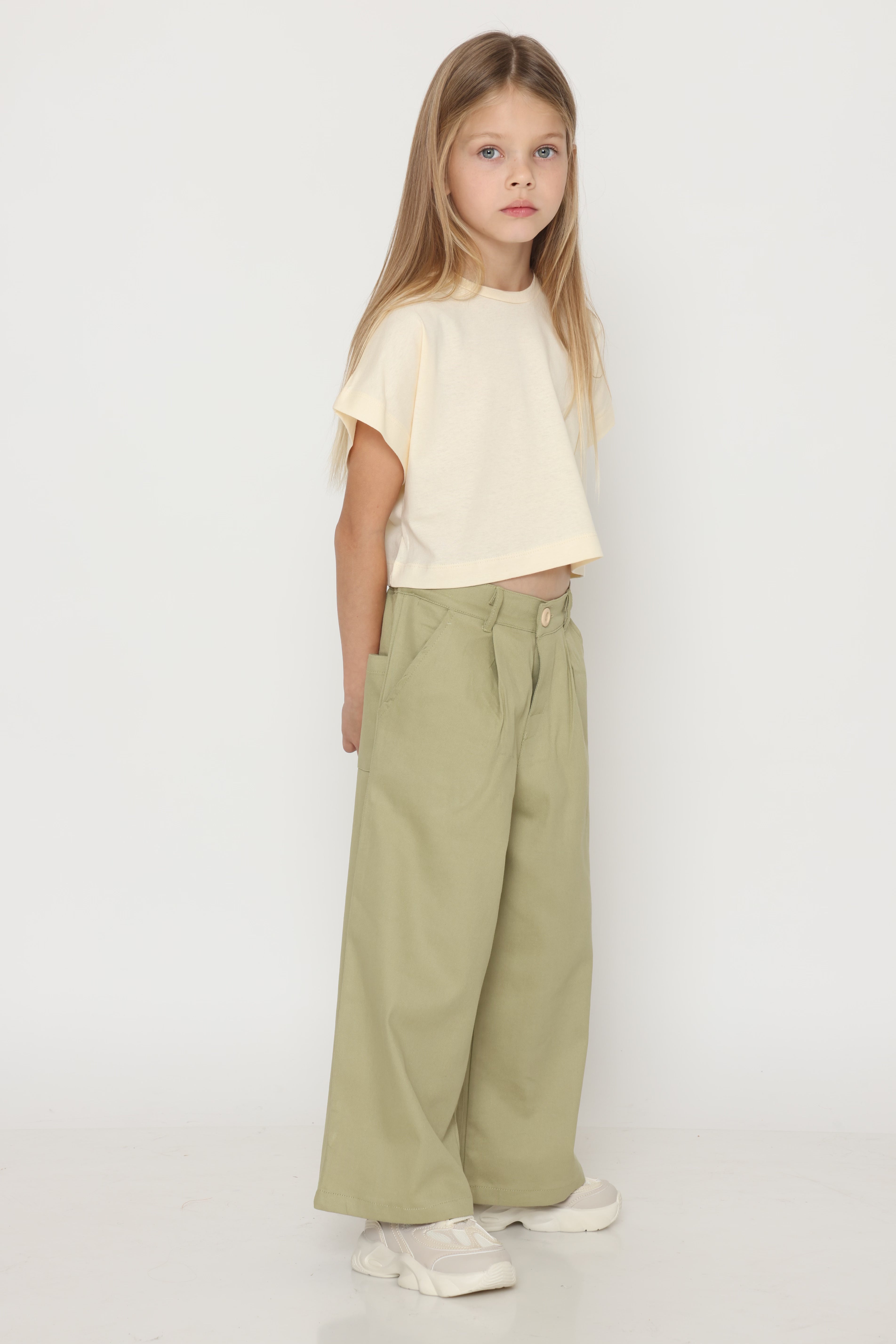 מכנס מתרחב פשתן - ירוק