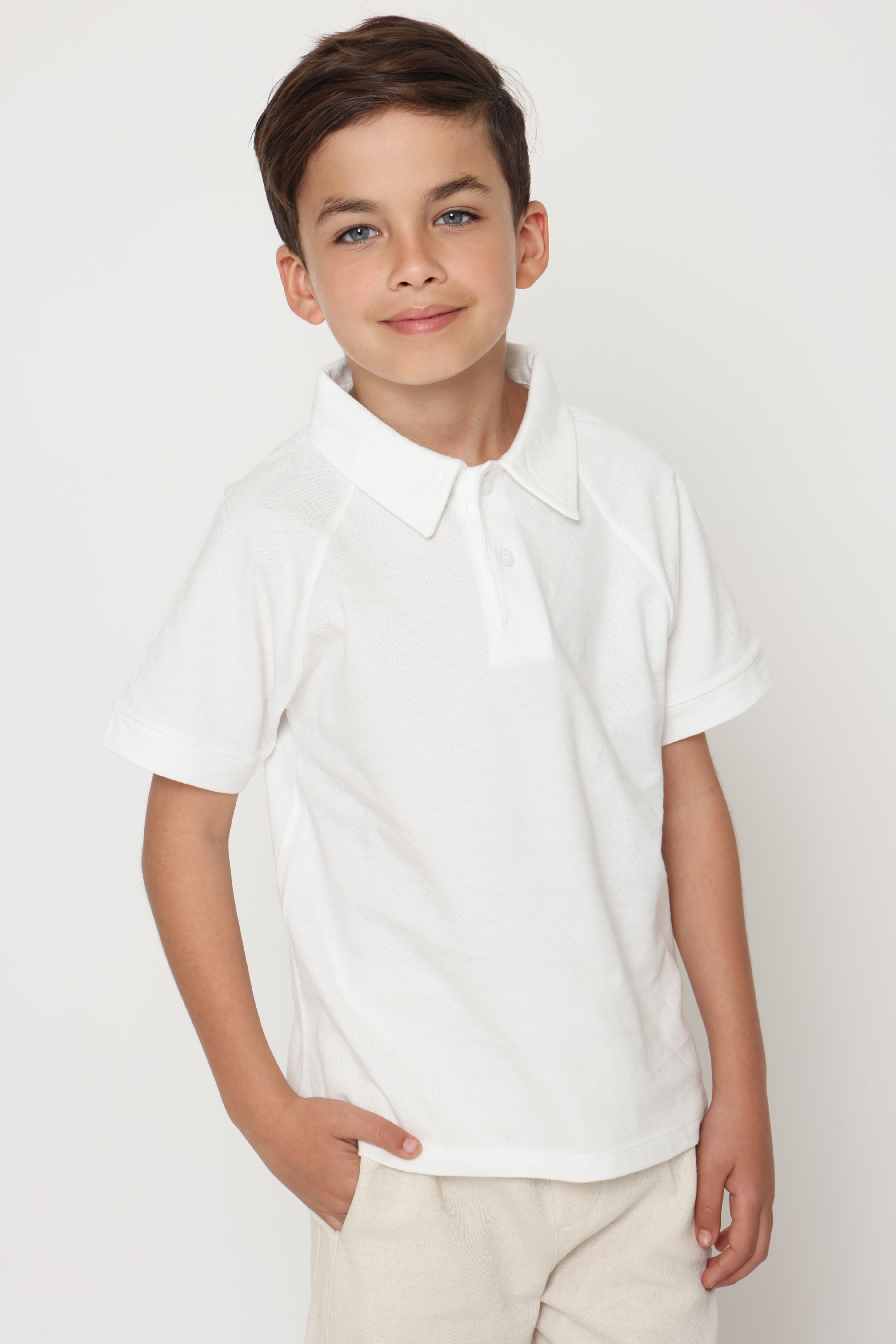 טי-שרט פולו - לבנה