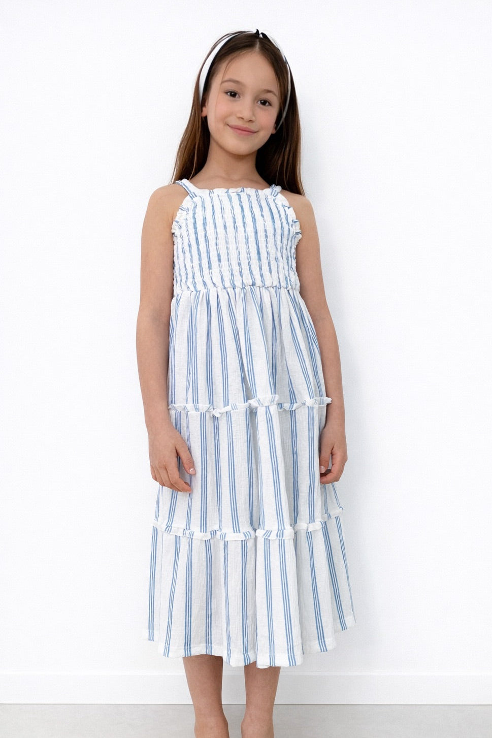 שמלת קיץ פסים תכלת