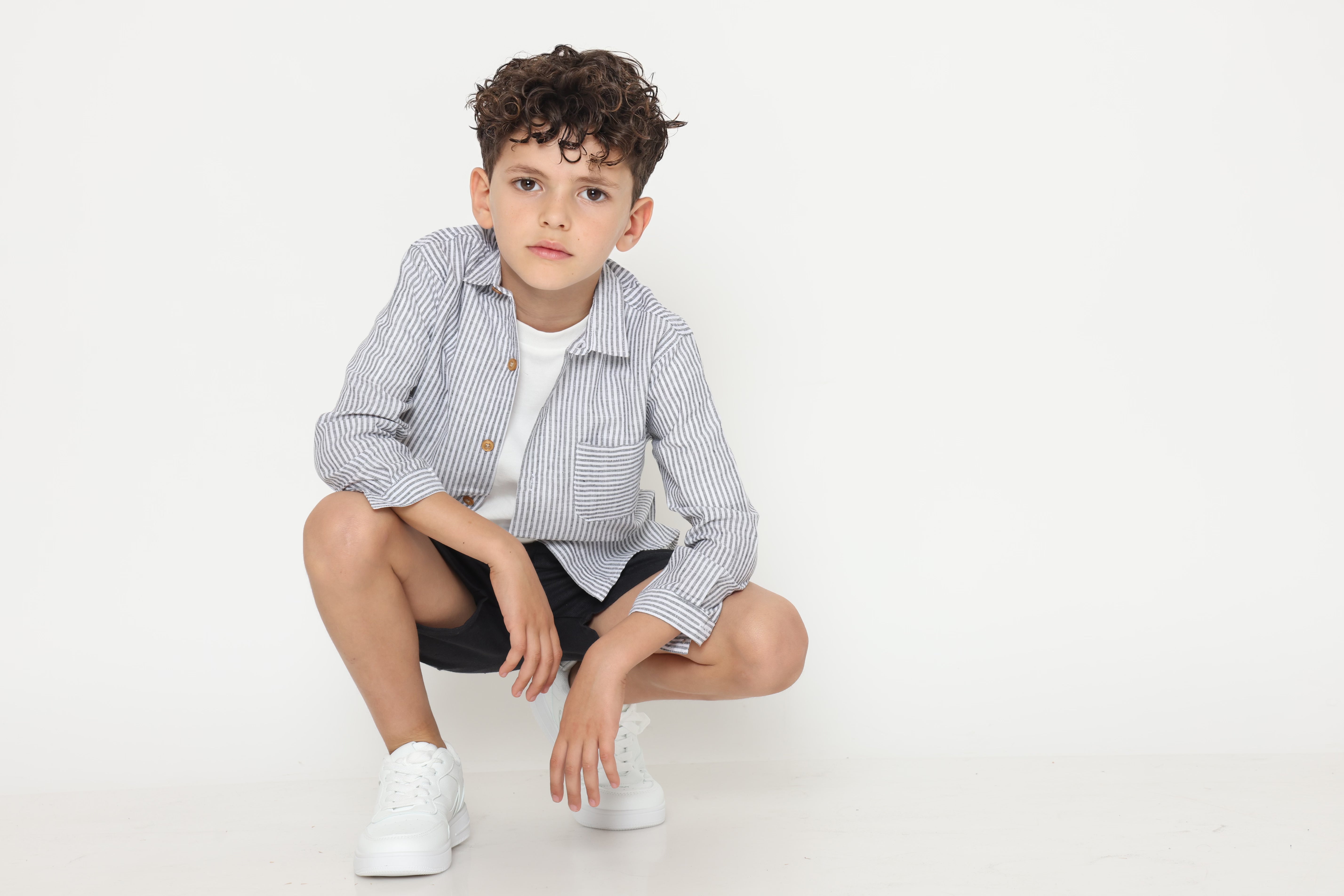 חולצה מכופתרת פסים