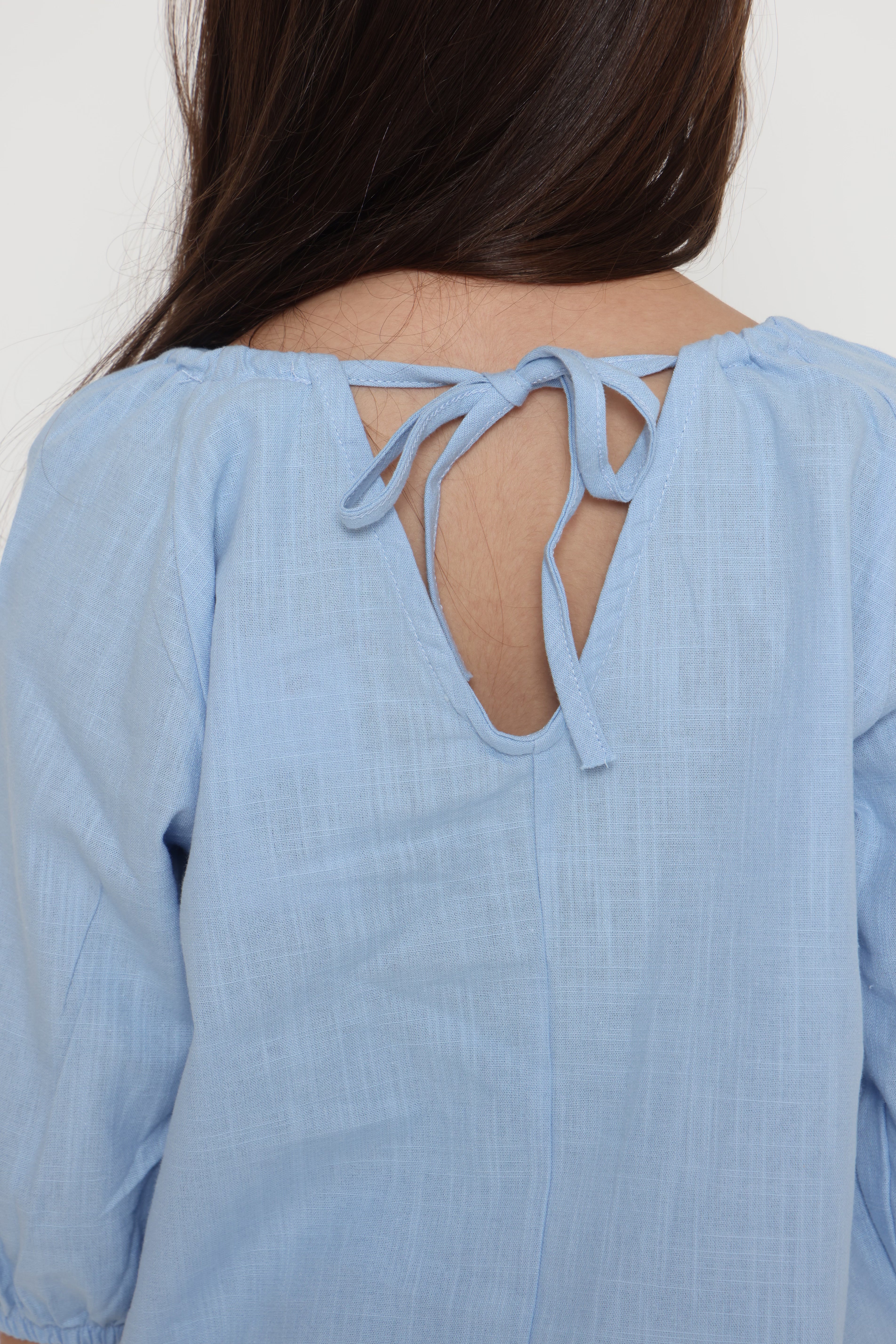 חליפת פשתן בצבע - תכלת