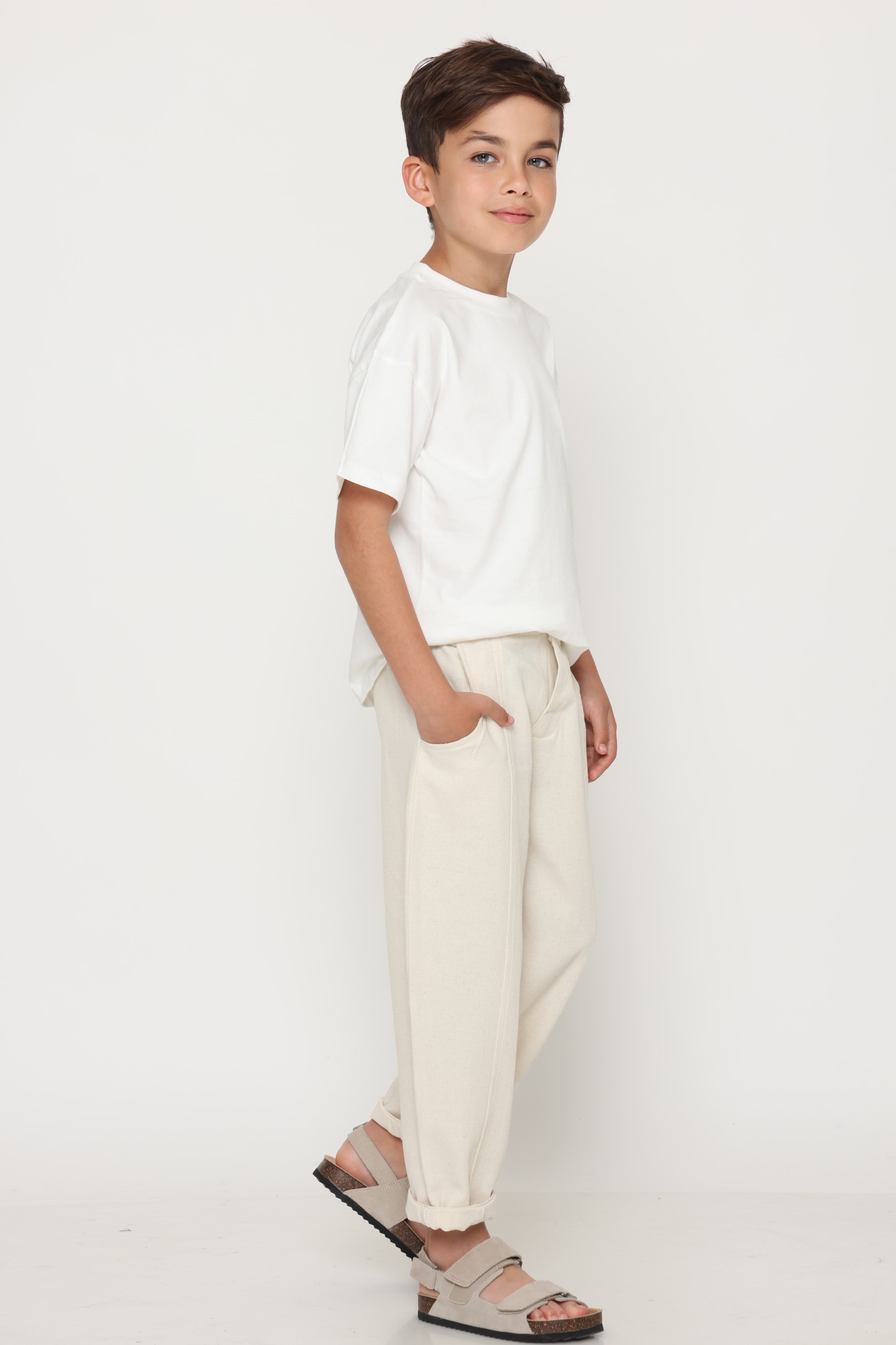 טי-שרט קצרה - לבנה