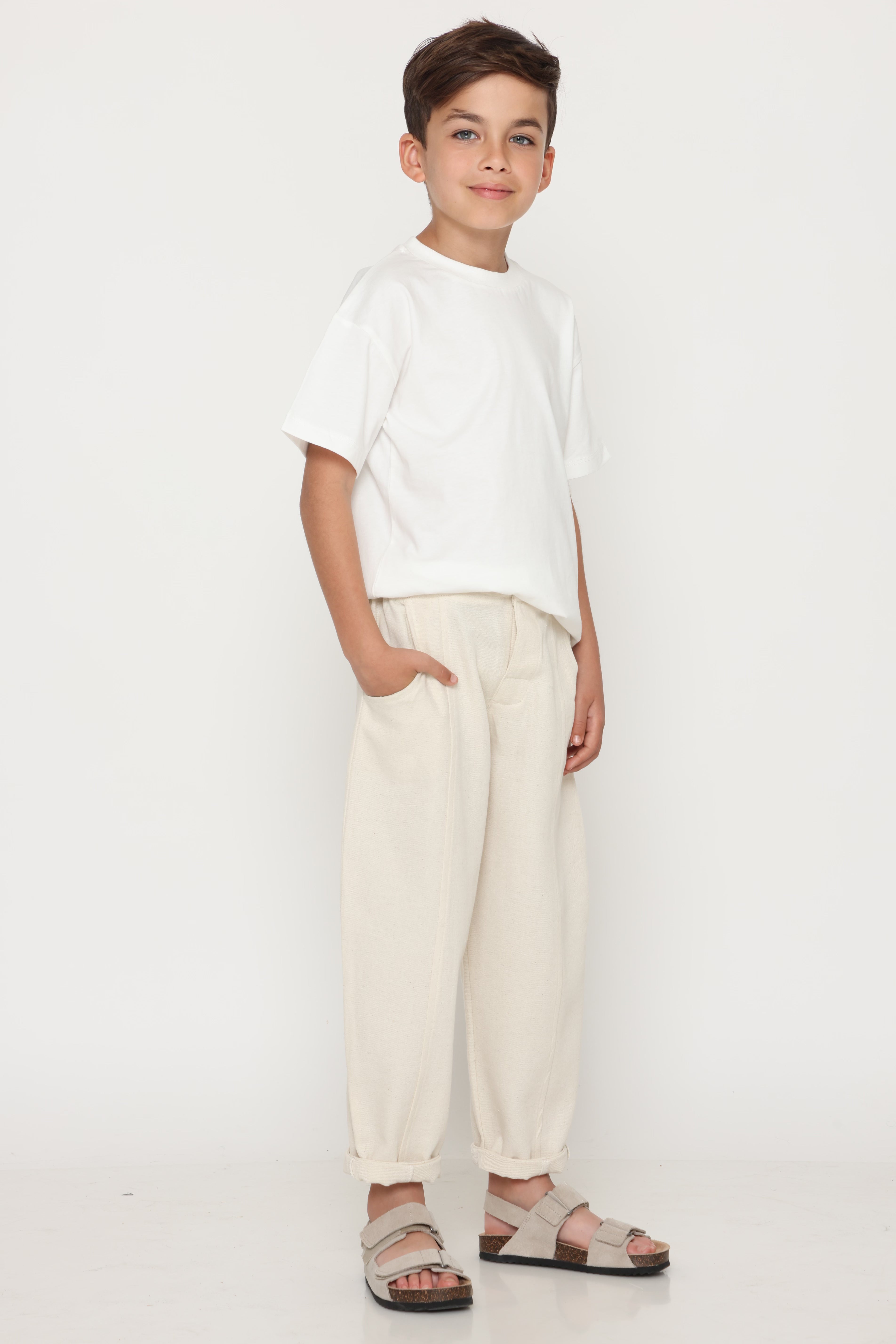 טי-שרט קצרה - לבנה