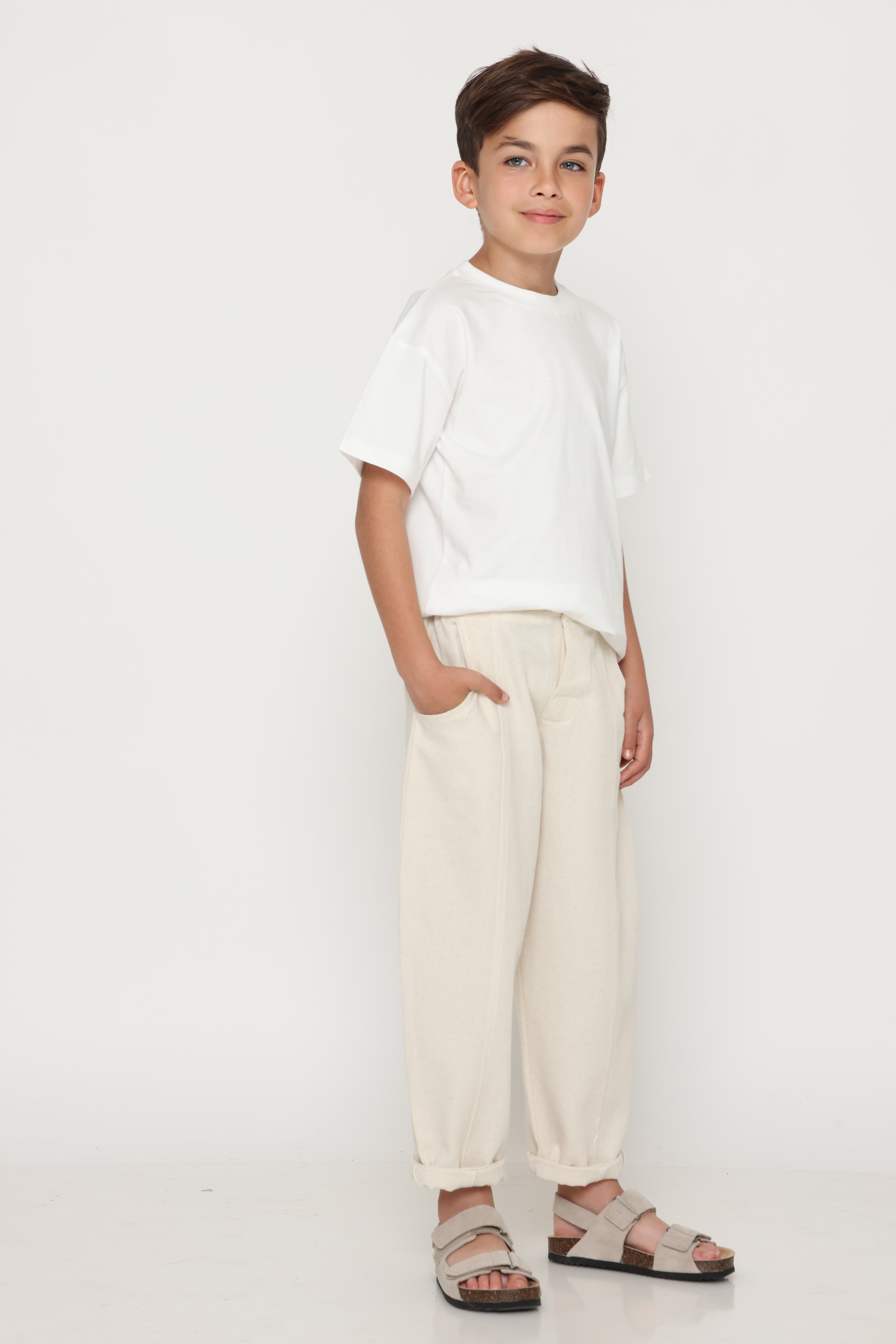 טי-שרט קצרה - לבנה