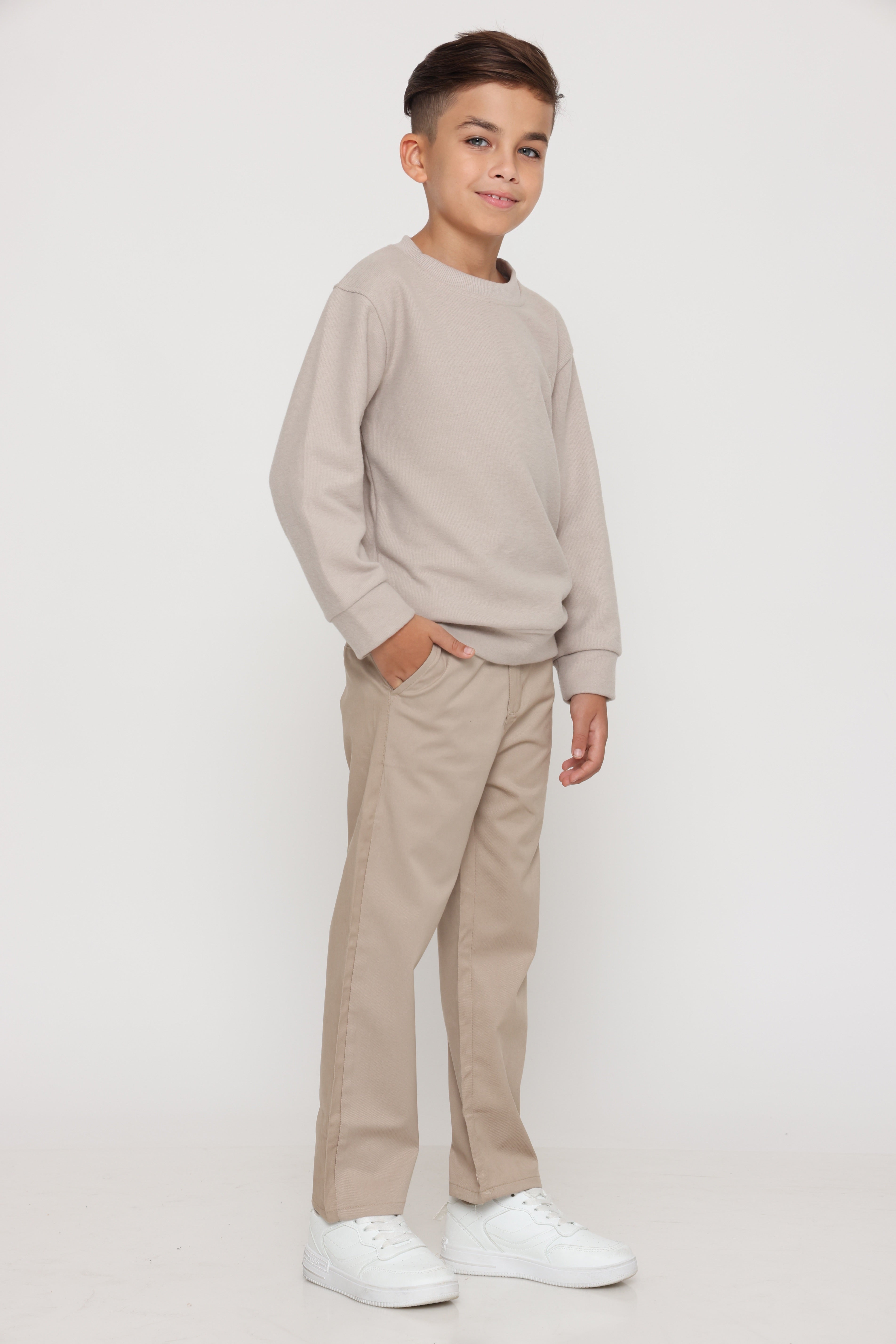 סווטשירט קלאסי בגוון טבעי לילד