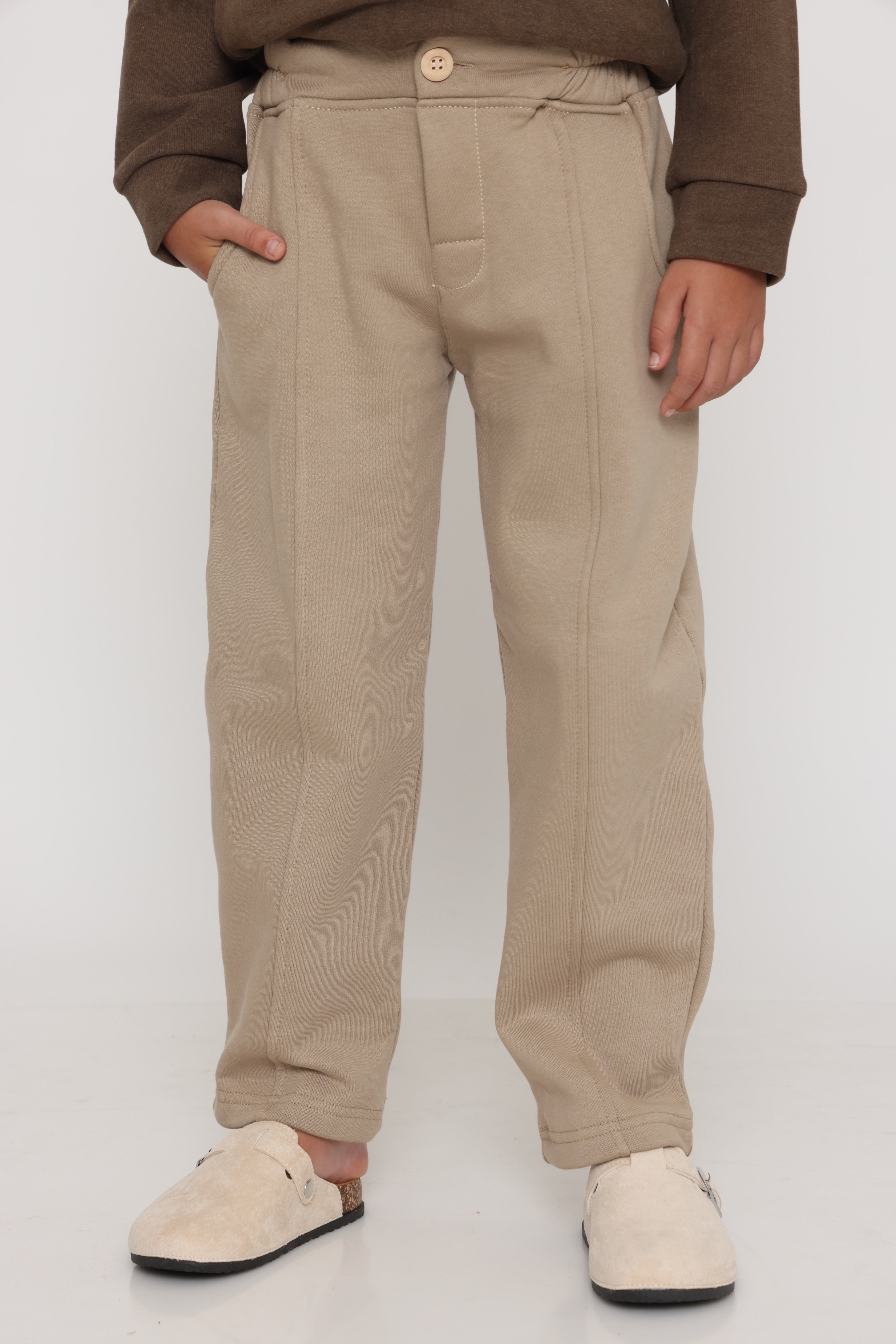 סווטשירט v קלאסי - חום