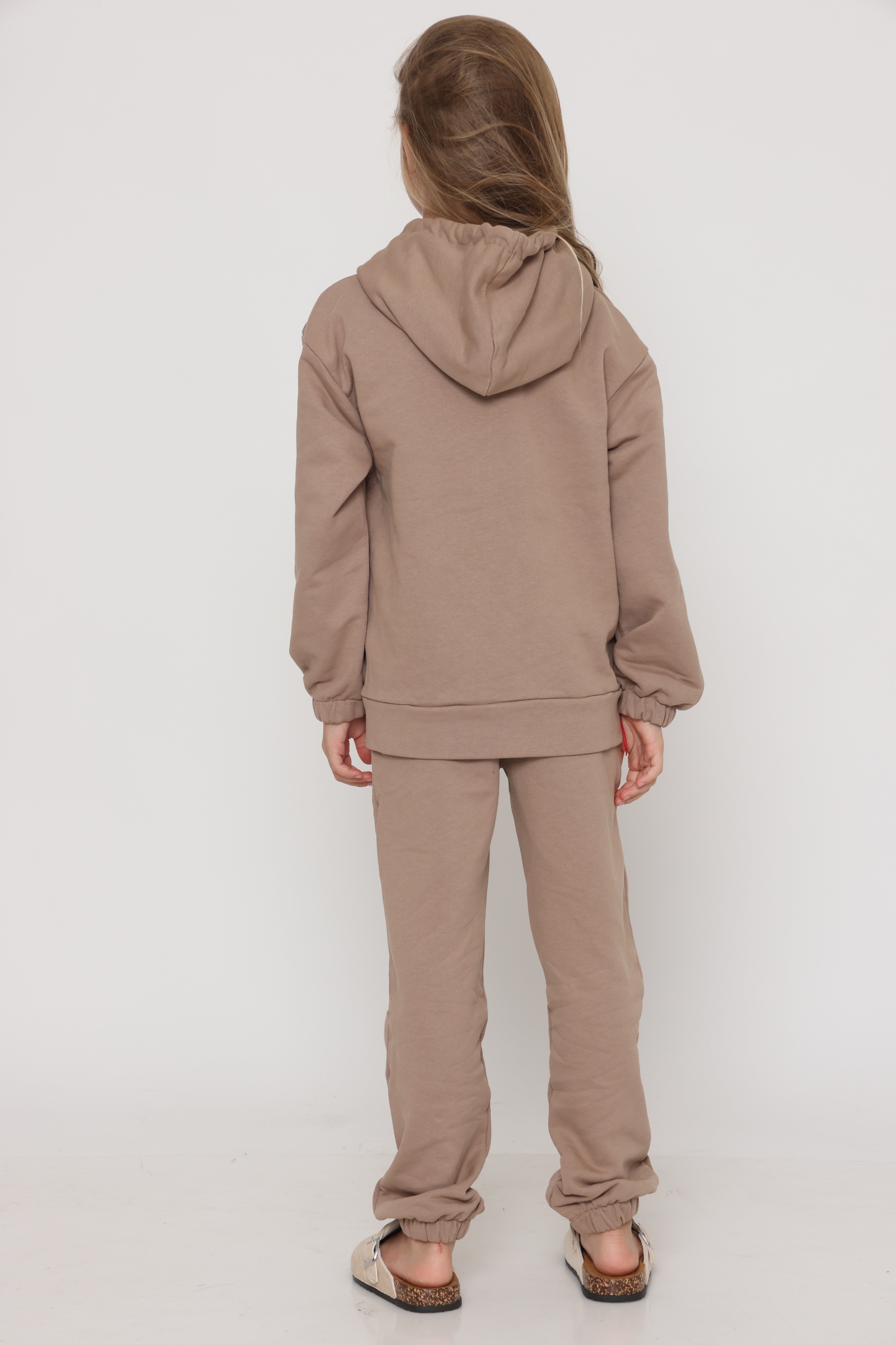 חליפת פוטר קלאסית עם קפוצון בצבע -בז