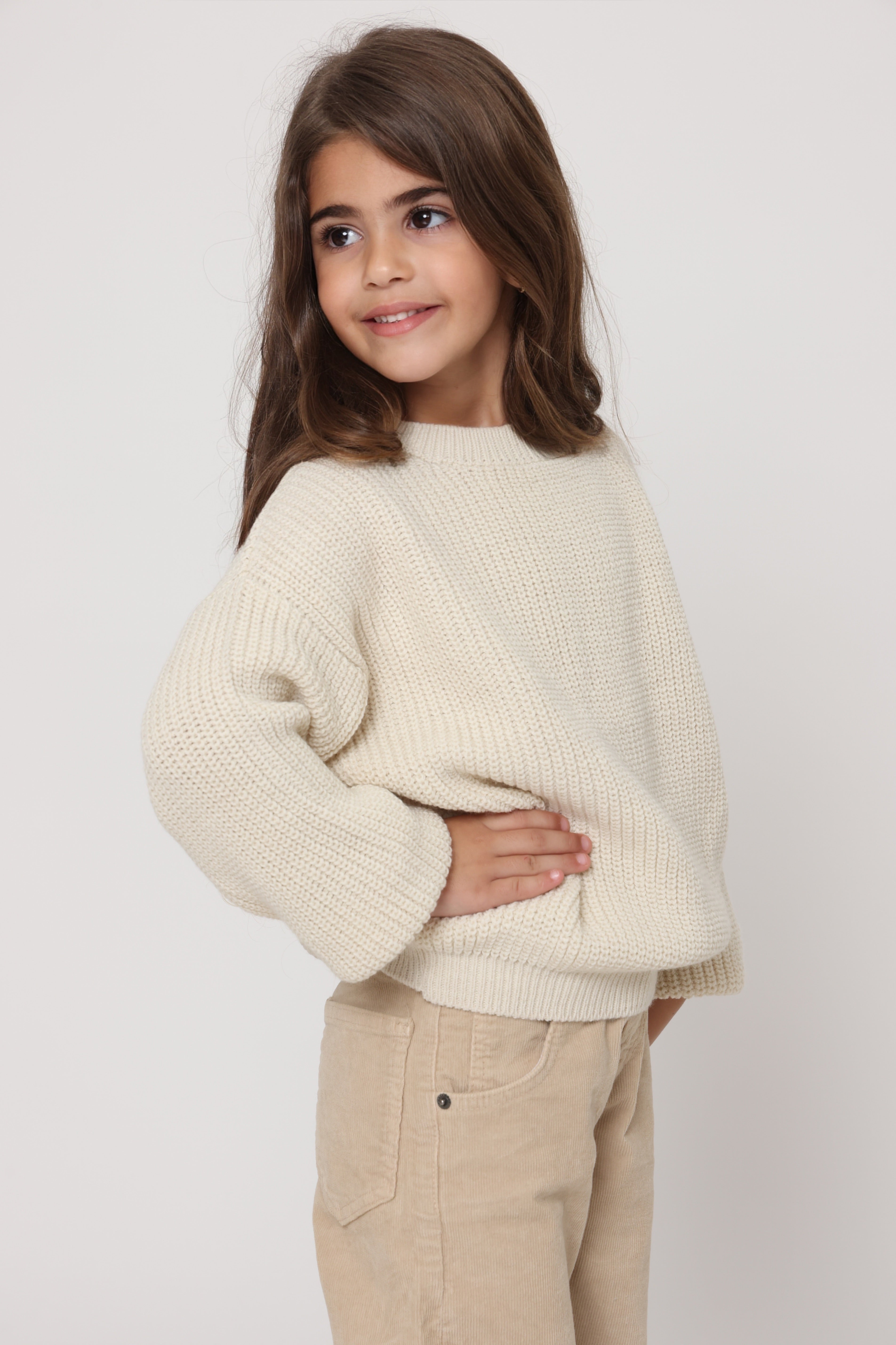 מכנס mom קורדרוי בצבע בז