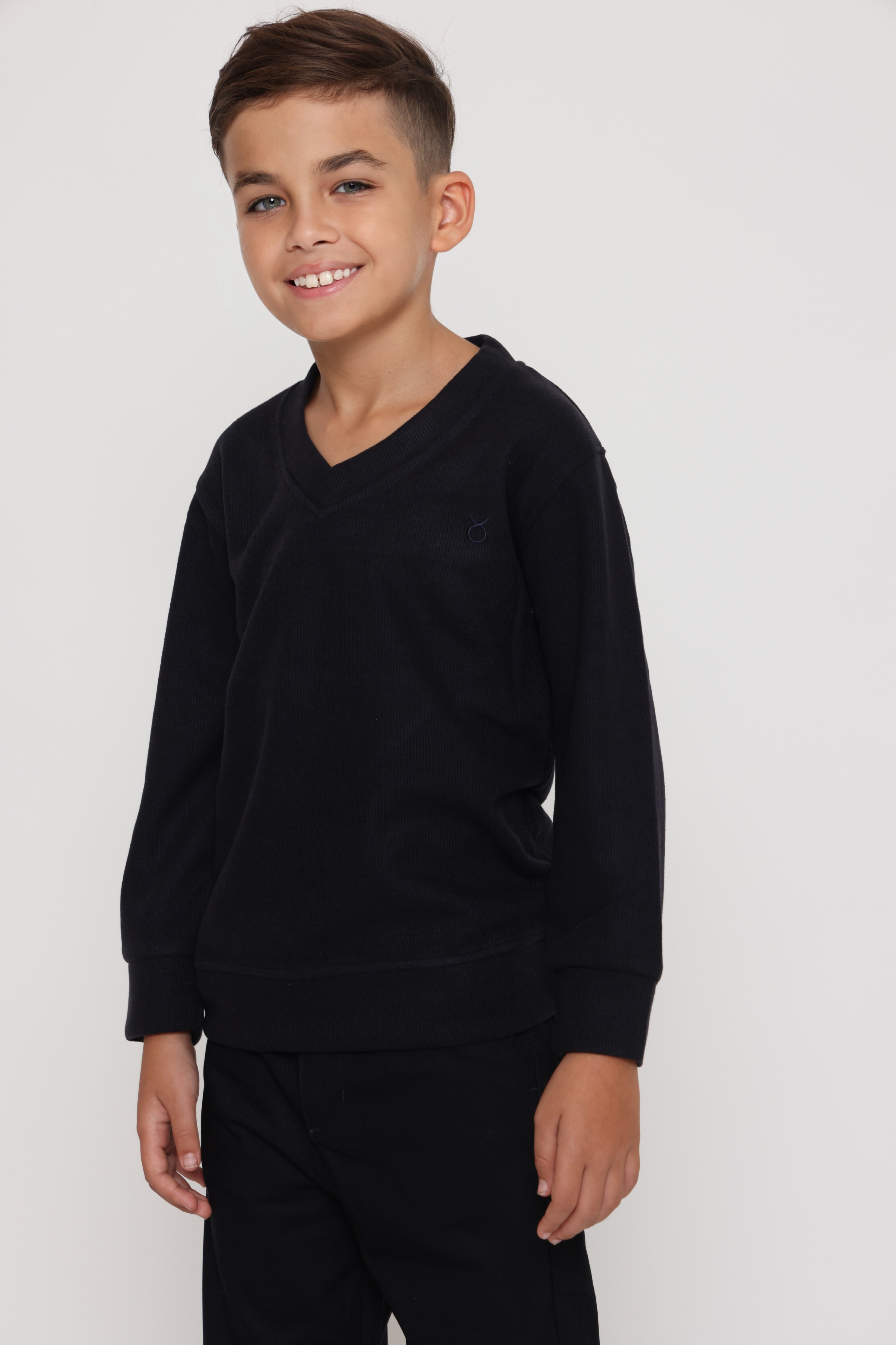 סווטשירט v קלאסי - שחור