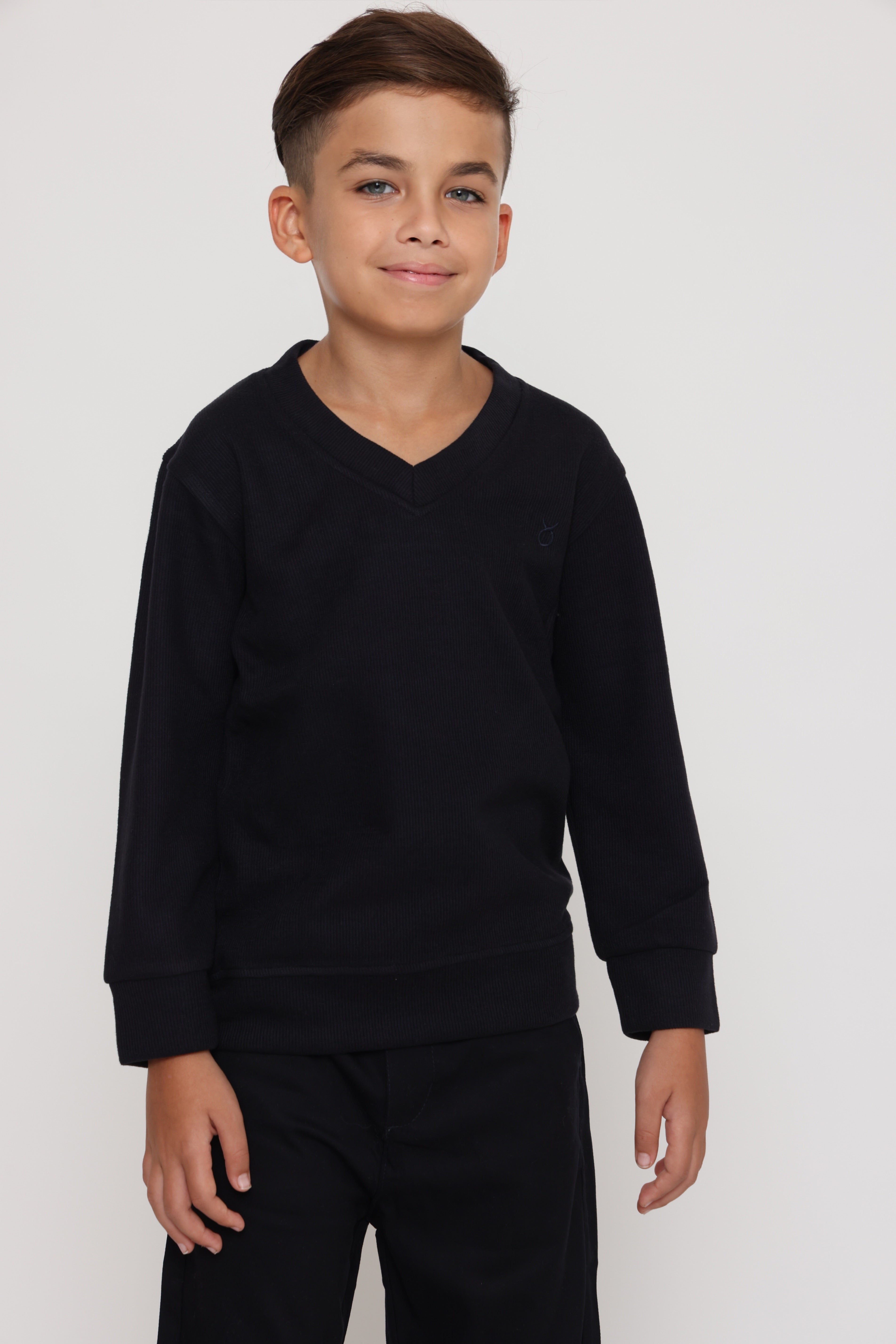 סווטשירט v קלאסי - שחור