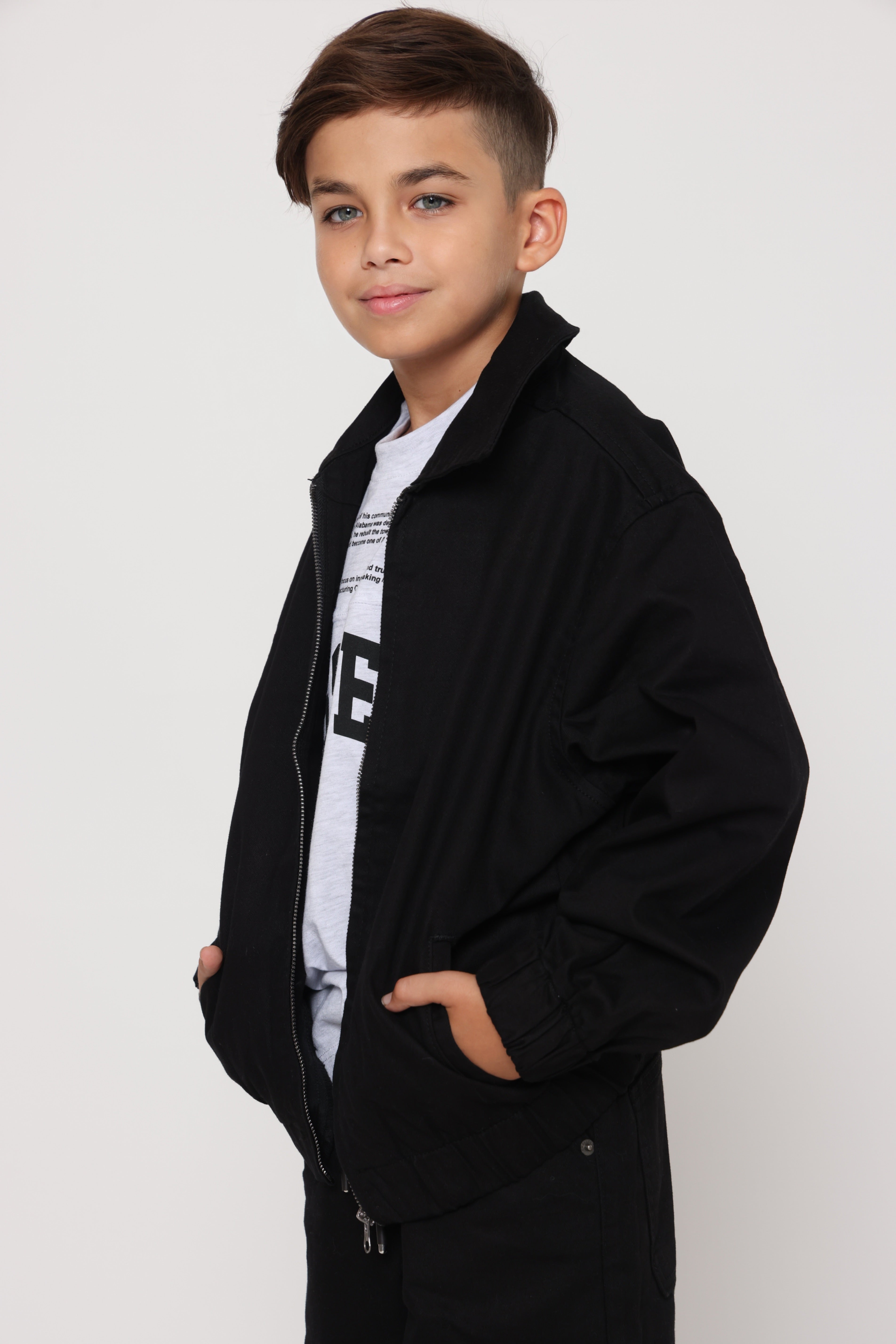 ג׳קט בייסיק ספורט אלגנט שחור לילד