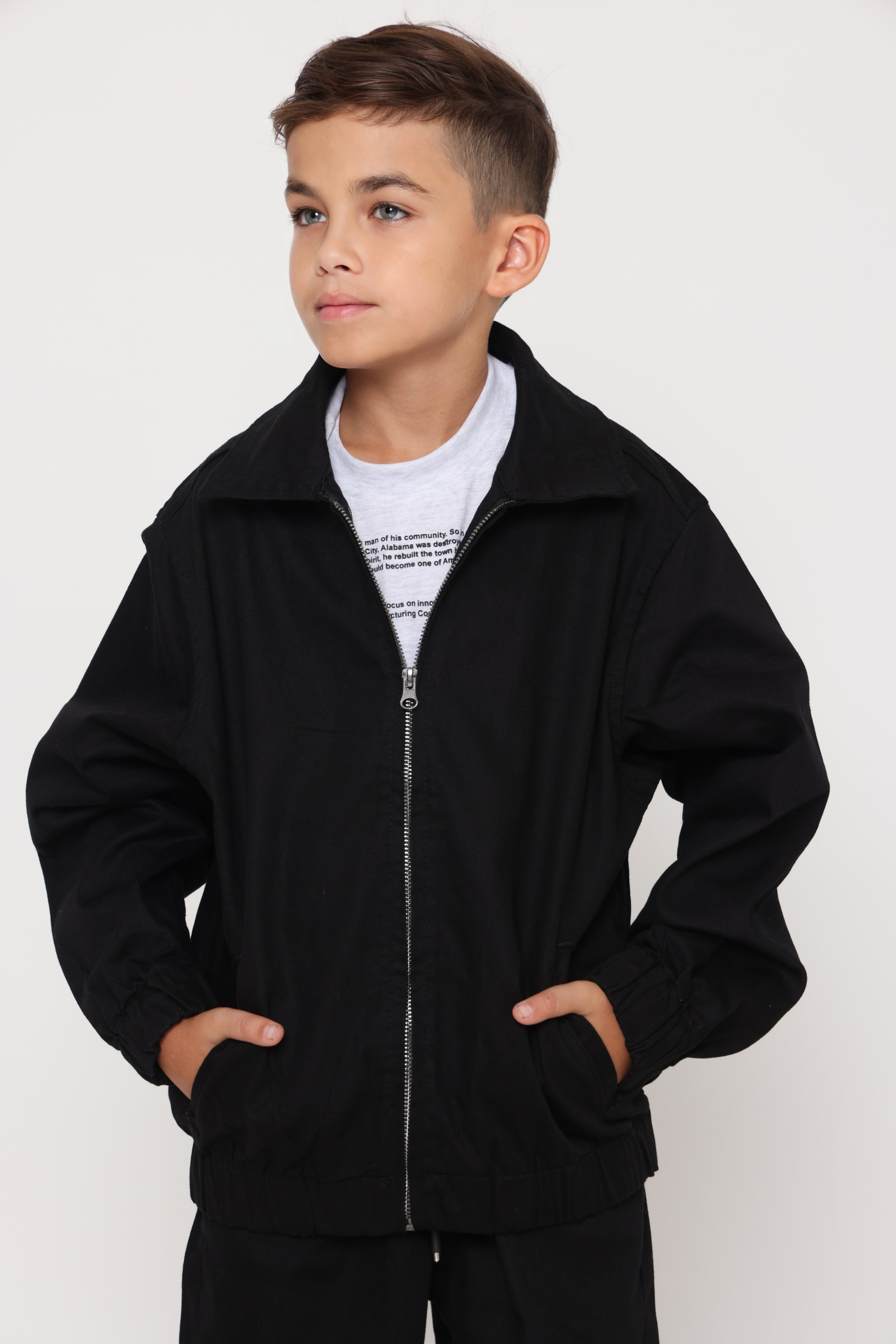 ג׳קט בייסיק ספורט אלגנט שחור לילד