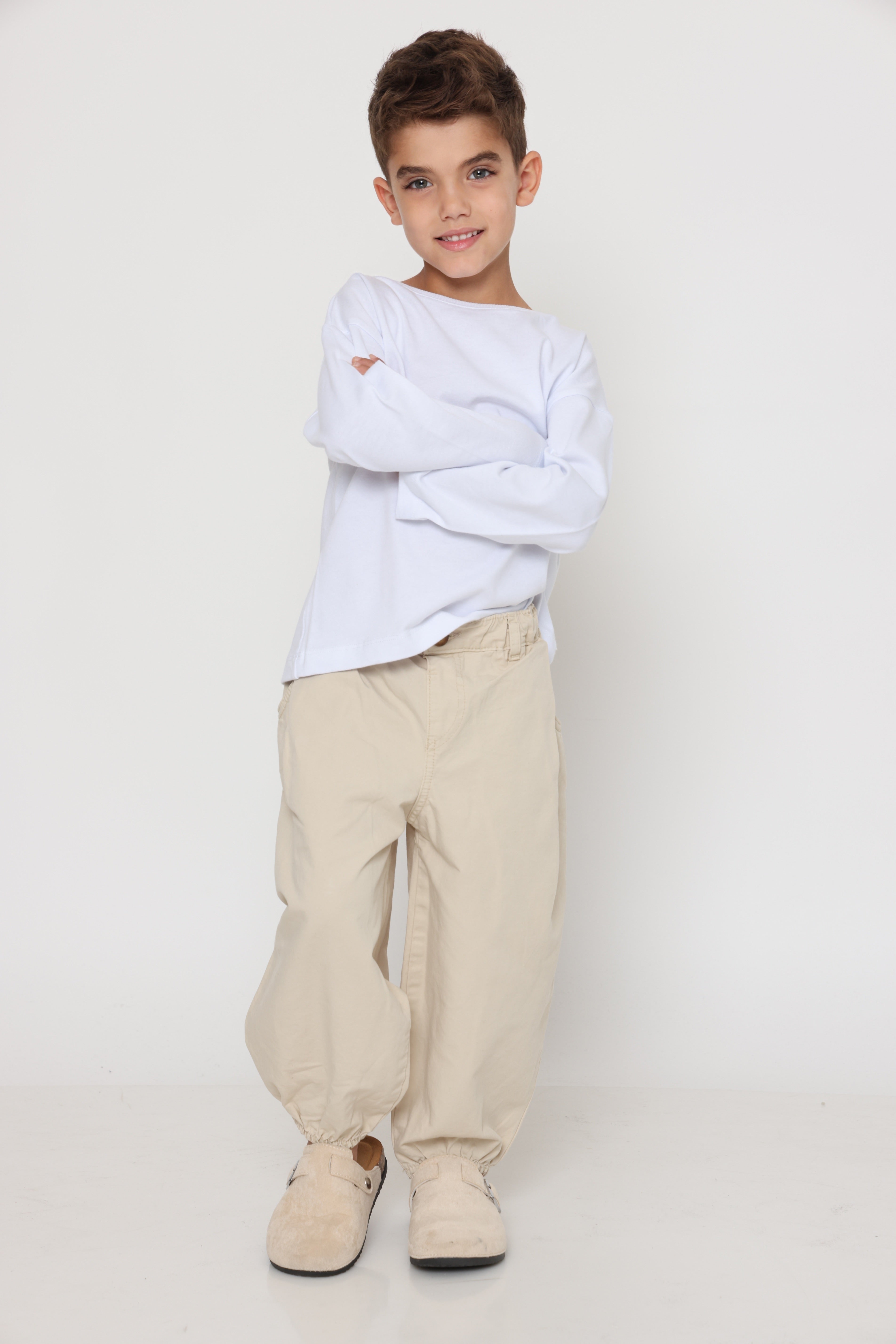 מכנס יוניסקס שמנת בנים