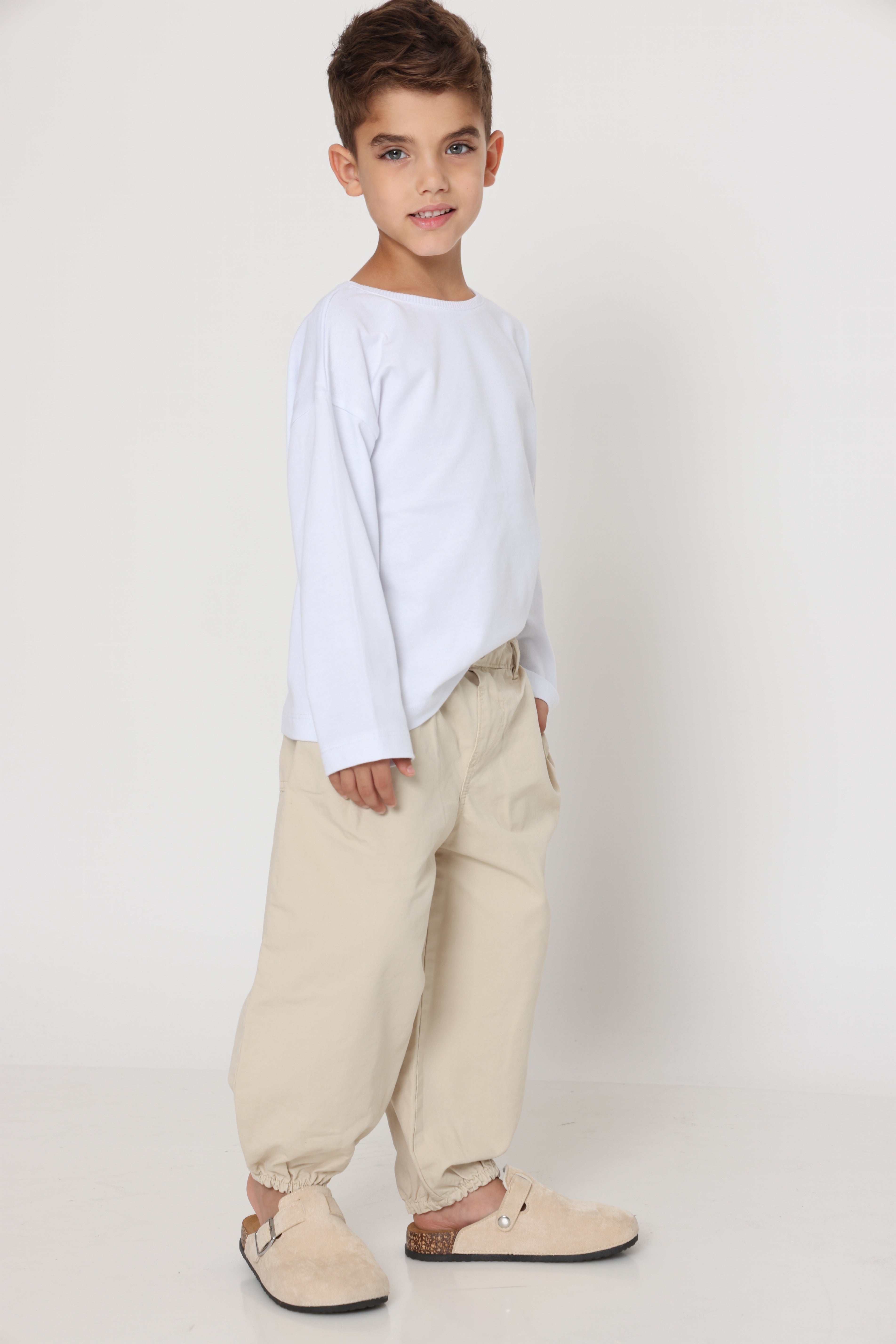 מכנס יוניסקס שמנת בנים