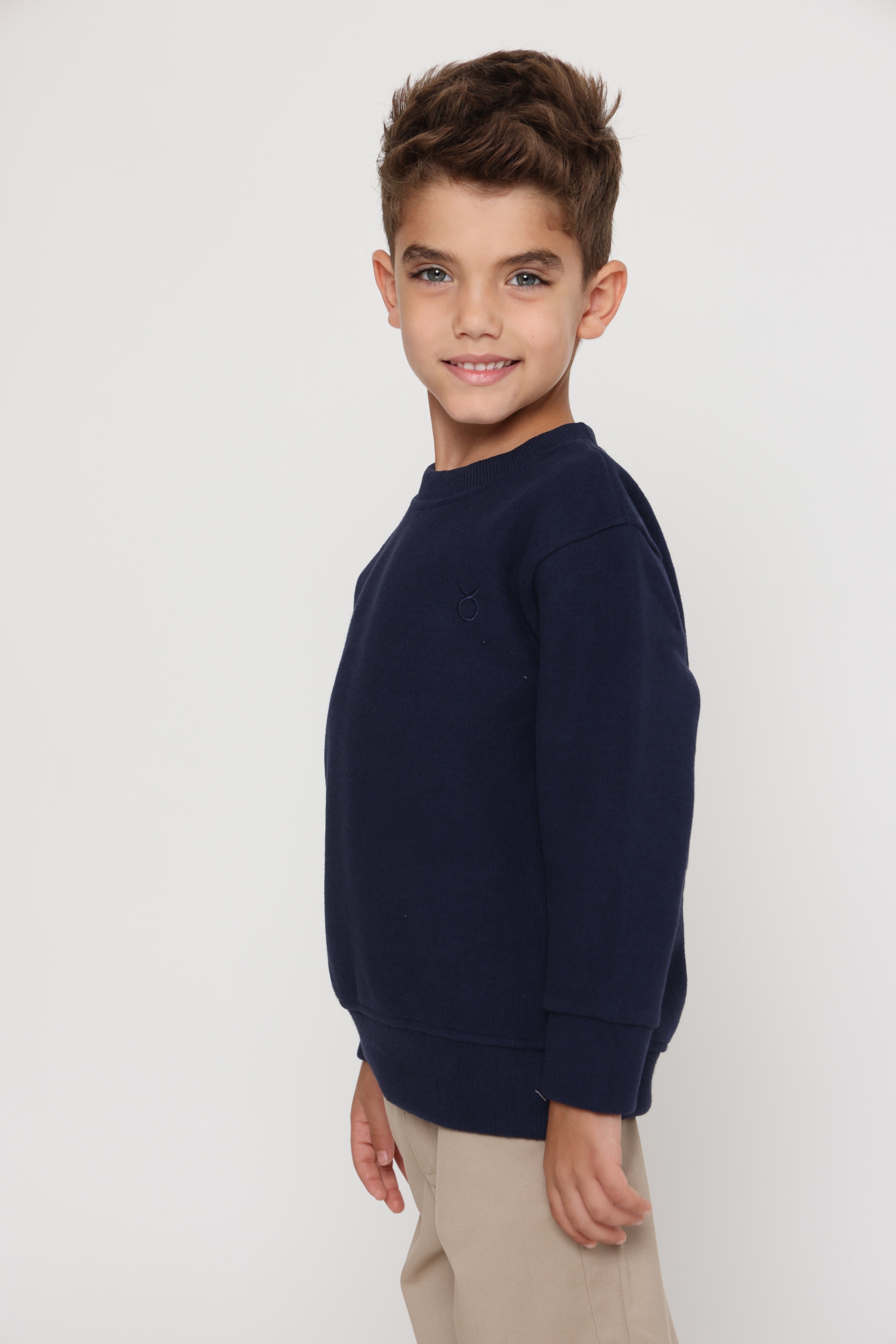 סווטשירט קלאסי צווארון עגול - כחול