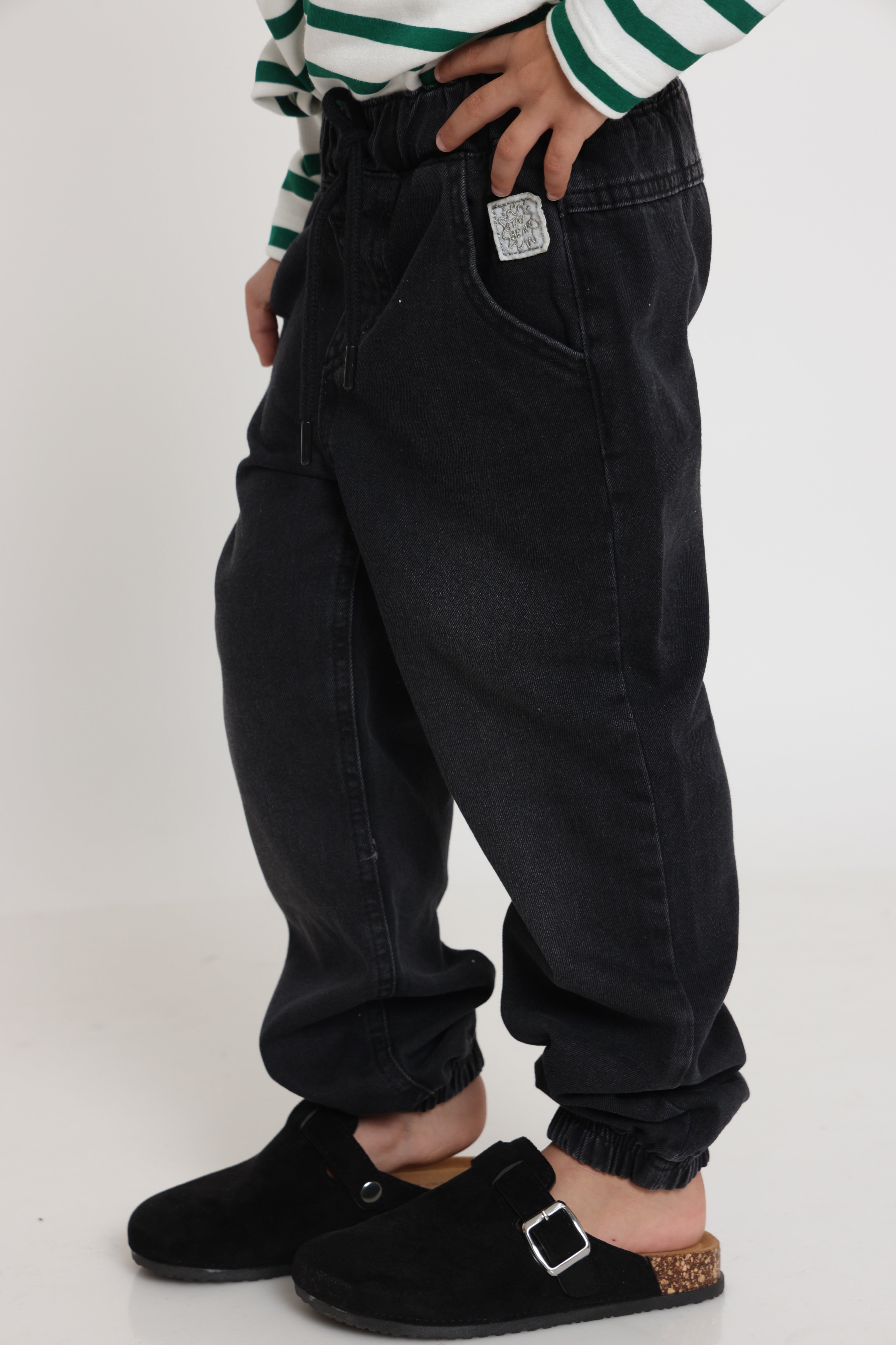 חולצת פסים קלאסית בנים - ירוק