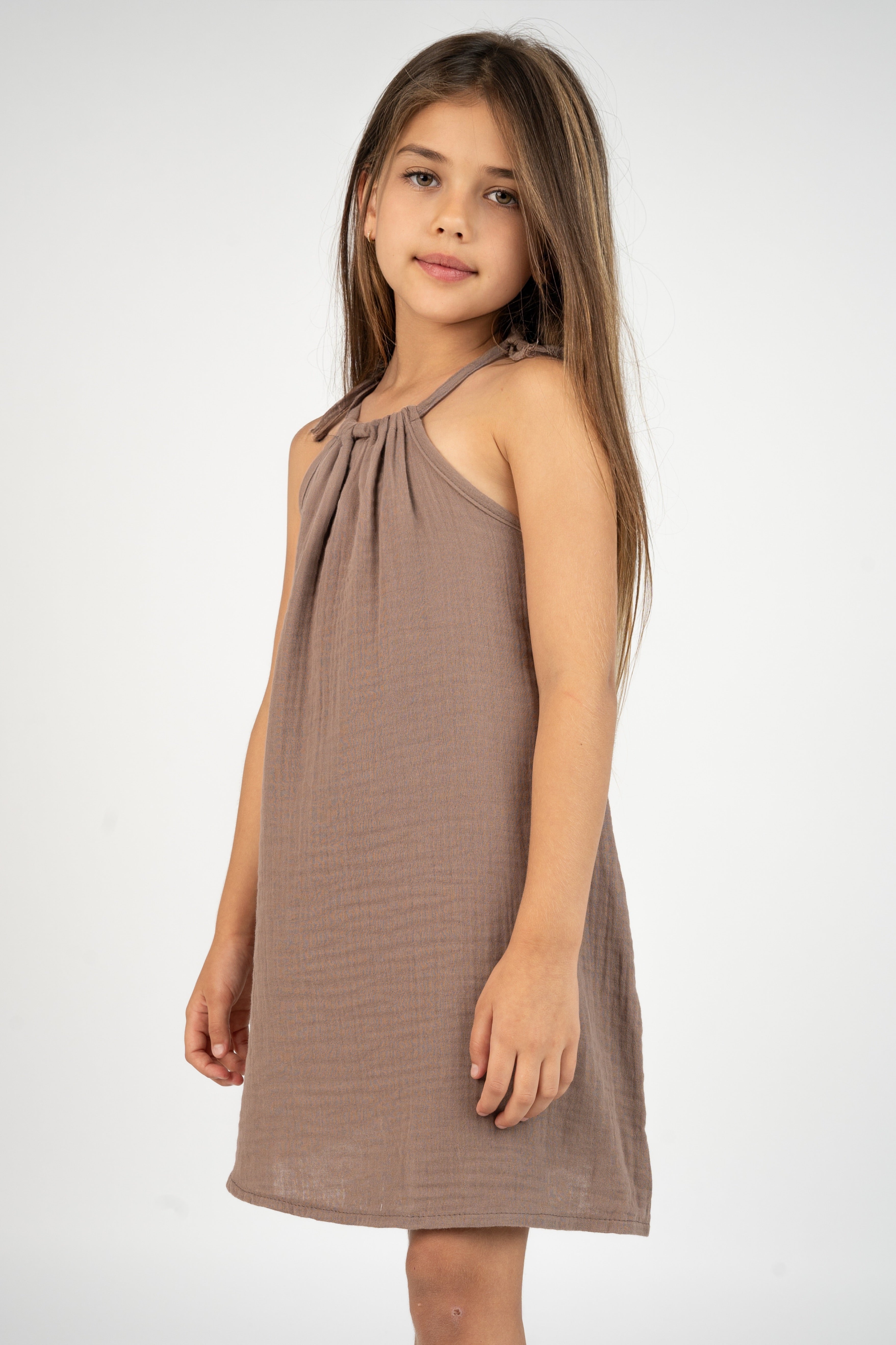 שמלת קולר חומה