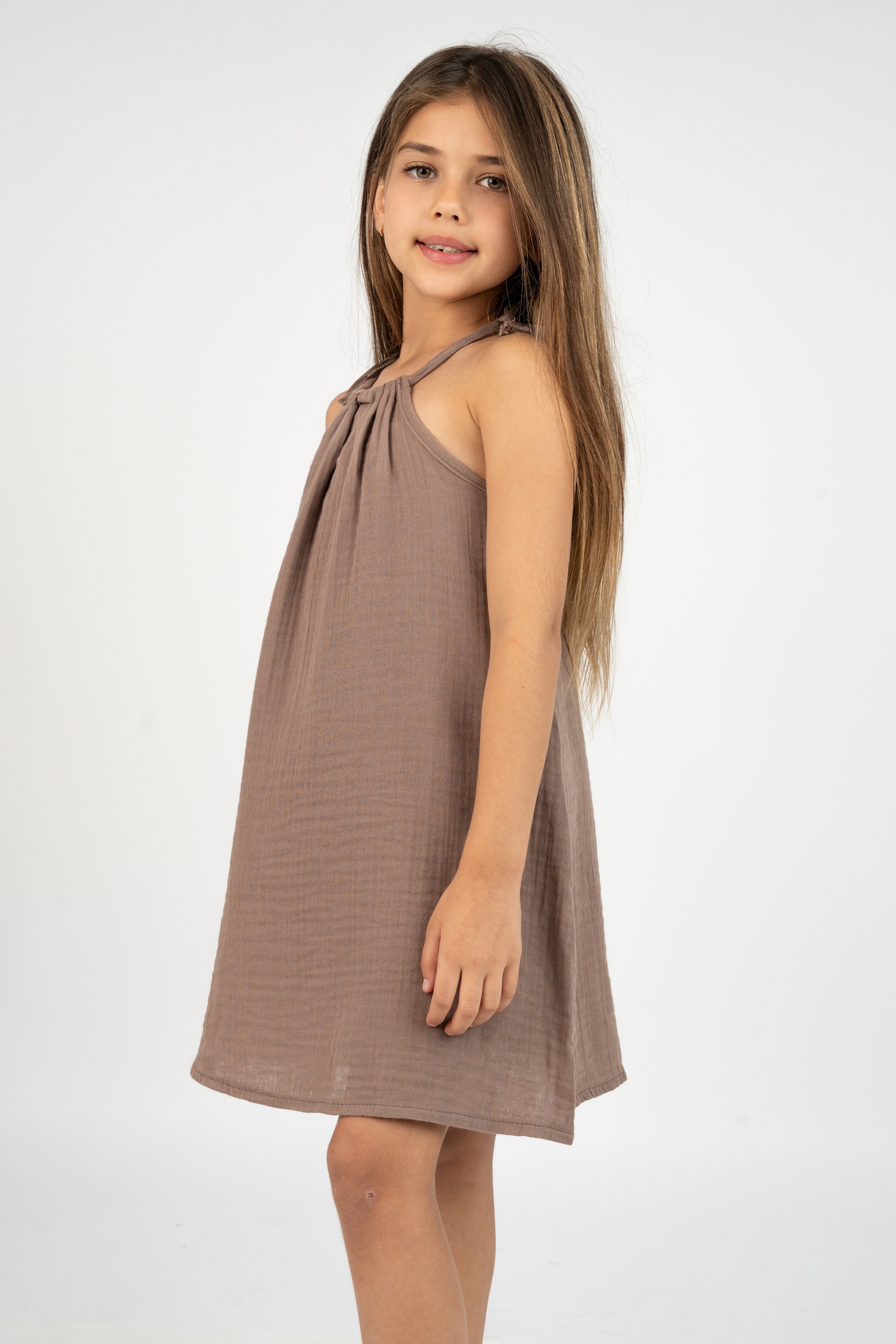 שמלת קולר חומה