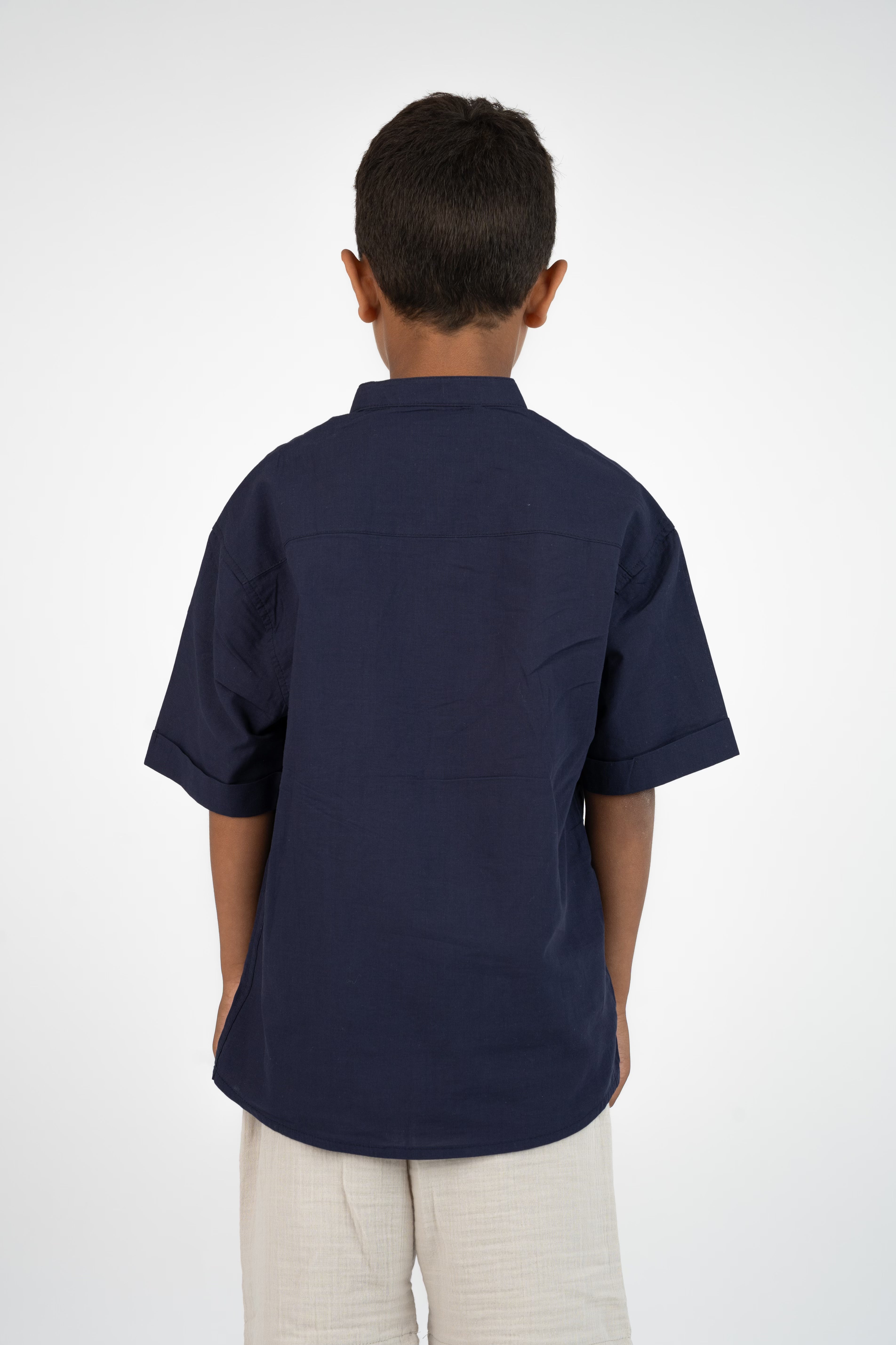 חולצה צווארון סיני - כחול